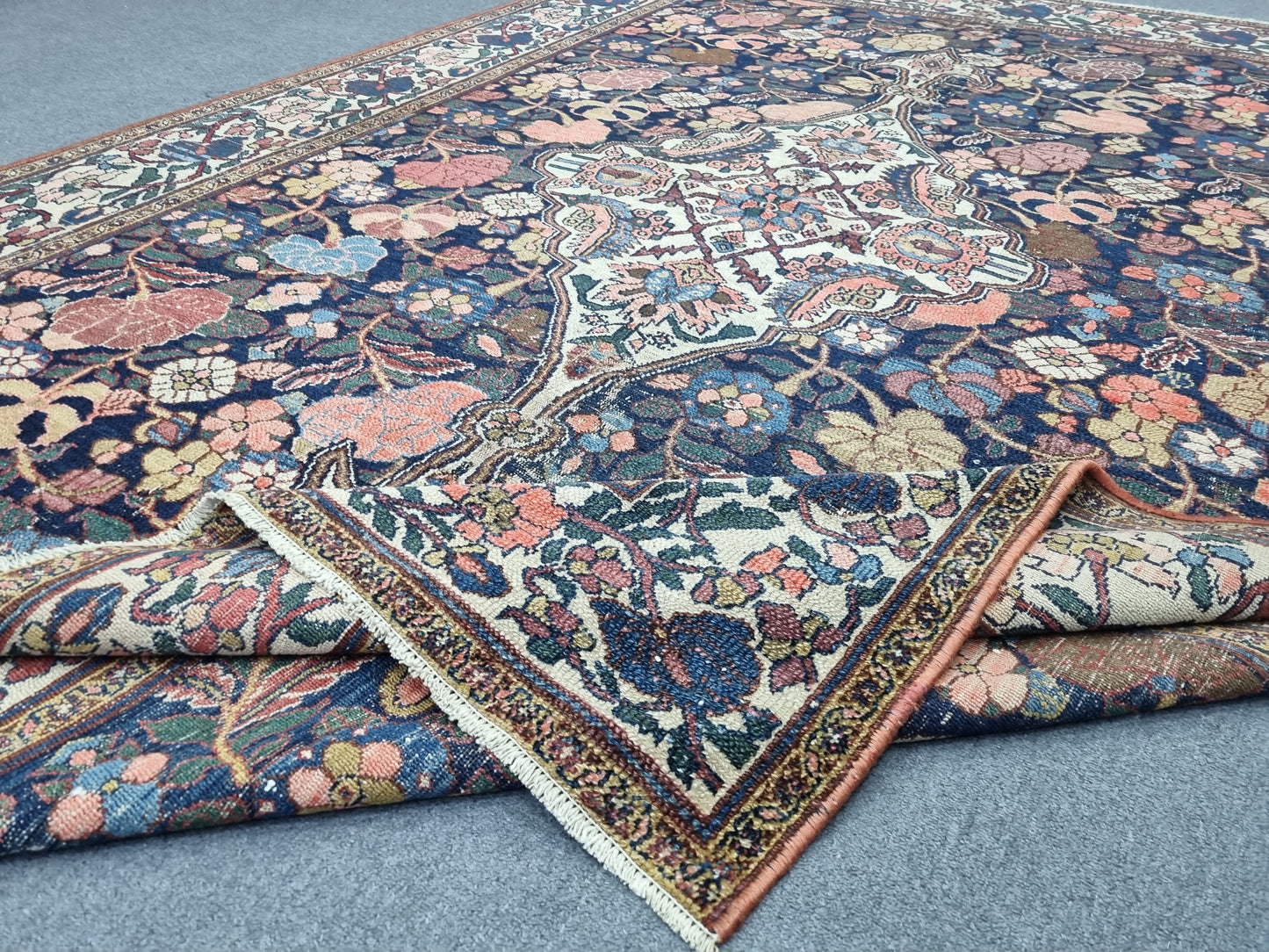 7x10 Vintage 1940s Oriental Rug – Handwoven, Vegetable Dyes