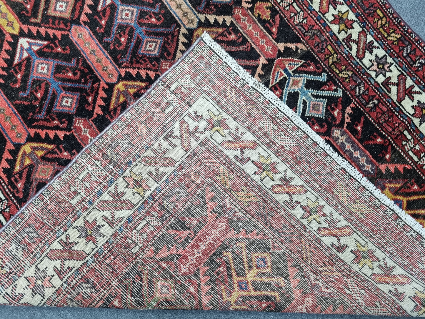 3'11" x 6' Vintage Tribal Rug, Handwoven Wool Oriental Area Rug