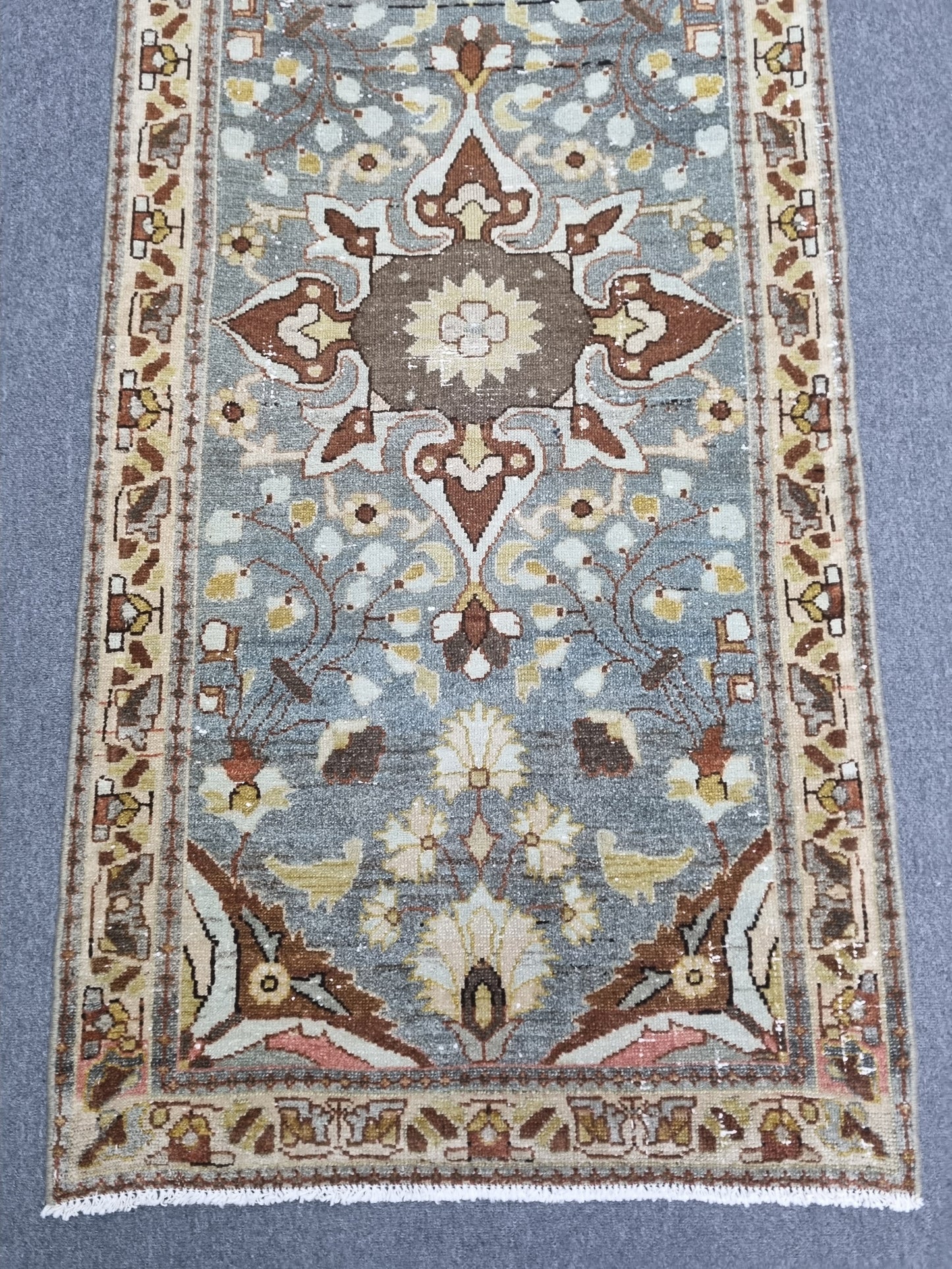 Vintage Oriental Runner Rug 2'6" × 9'4" – Handwoven, Natural Dyes