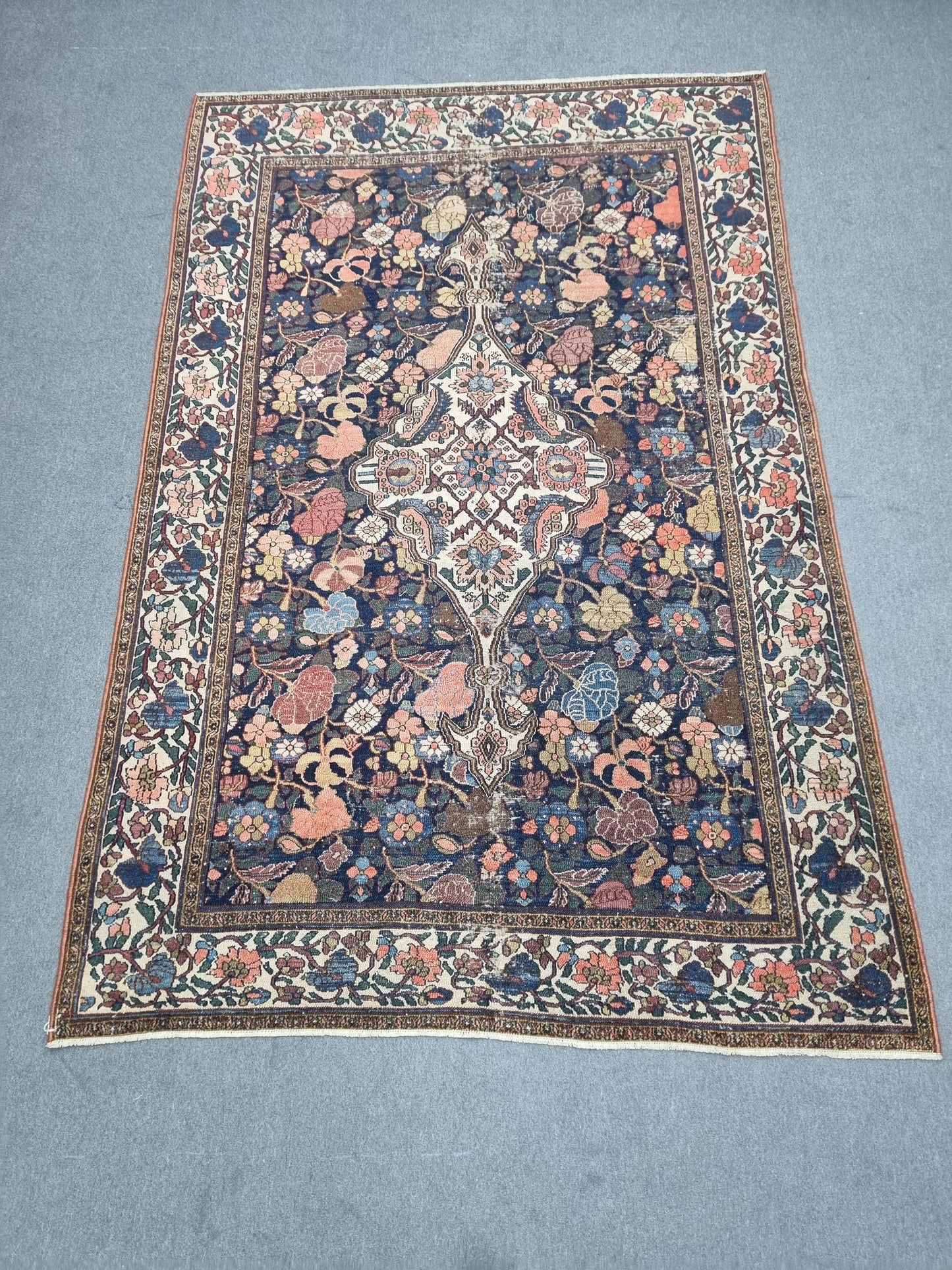 7x10 Vintage 1940s Oriental Rug – Handwoven, Vegetable Dyes