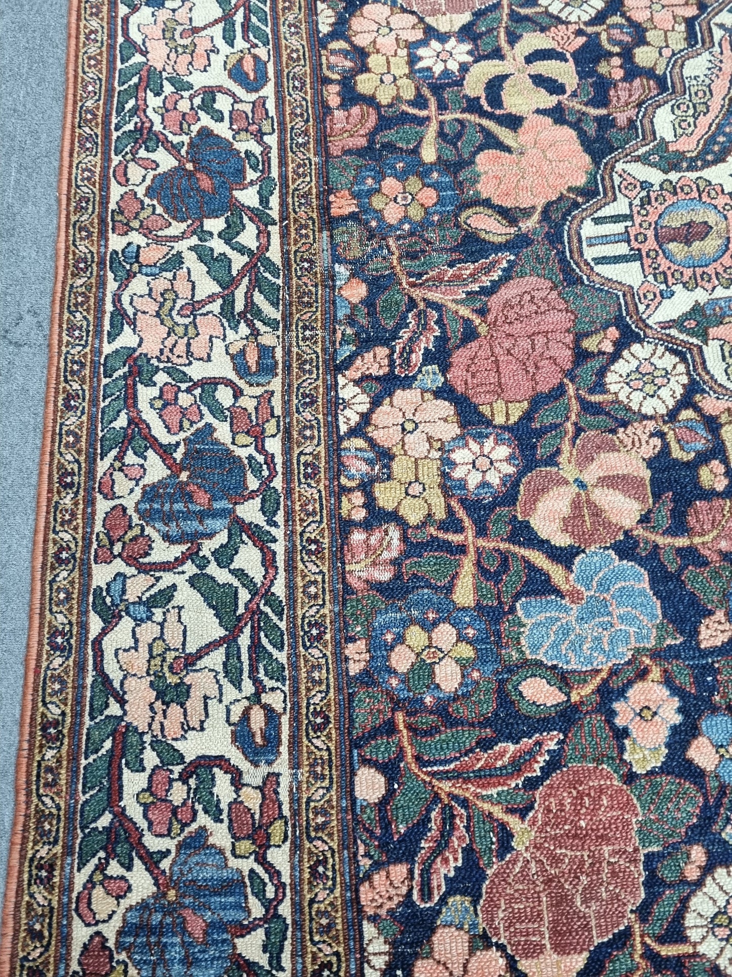 7x10 Vintage 1940s Oriental Rug – Handwoven, Vegetable Dyes