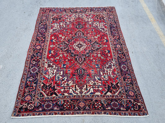 7x10 Vintage 1930s Heriz Rug – Handwoven, Vegetable Dyes