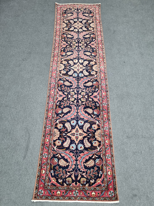 Vintage Oriental Runner Rug, Handwoven Wool Kitchen Hallway Rug 2'7" x 9'6"