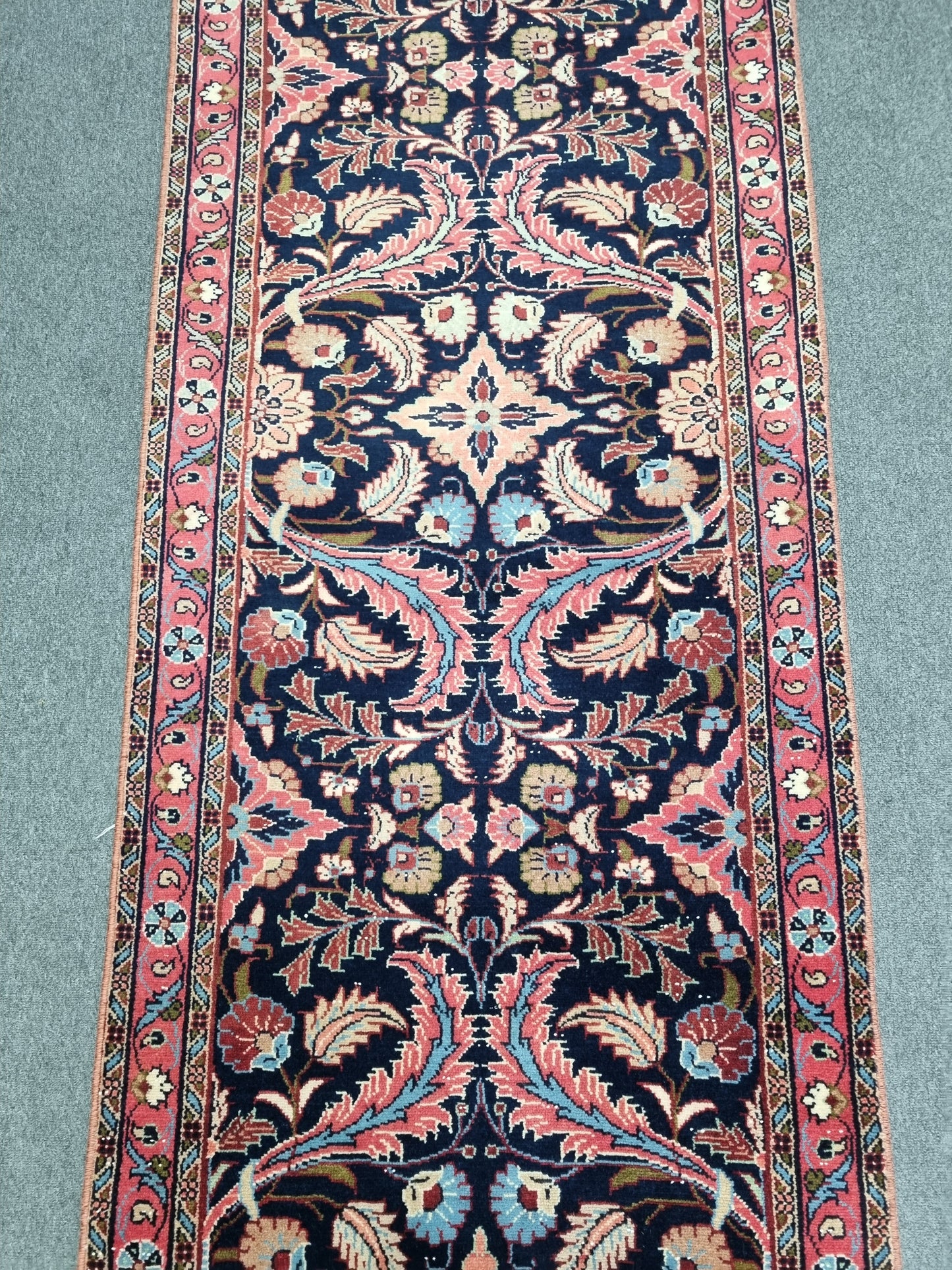 Vintage Oriental Runner Rug, Handwoven Wool Kitchen Hallway Rug 2'7" x 9'6"