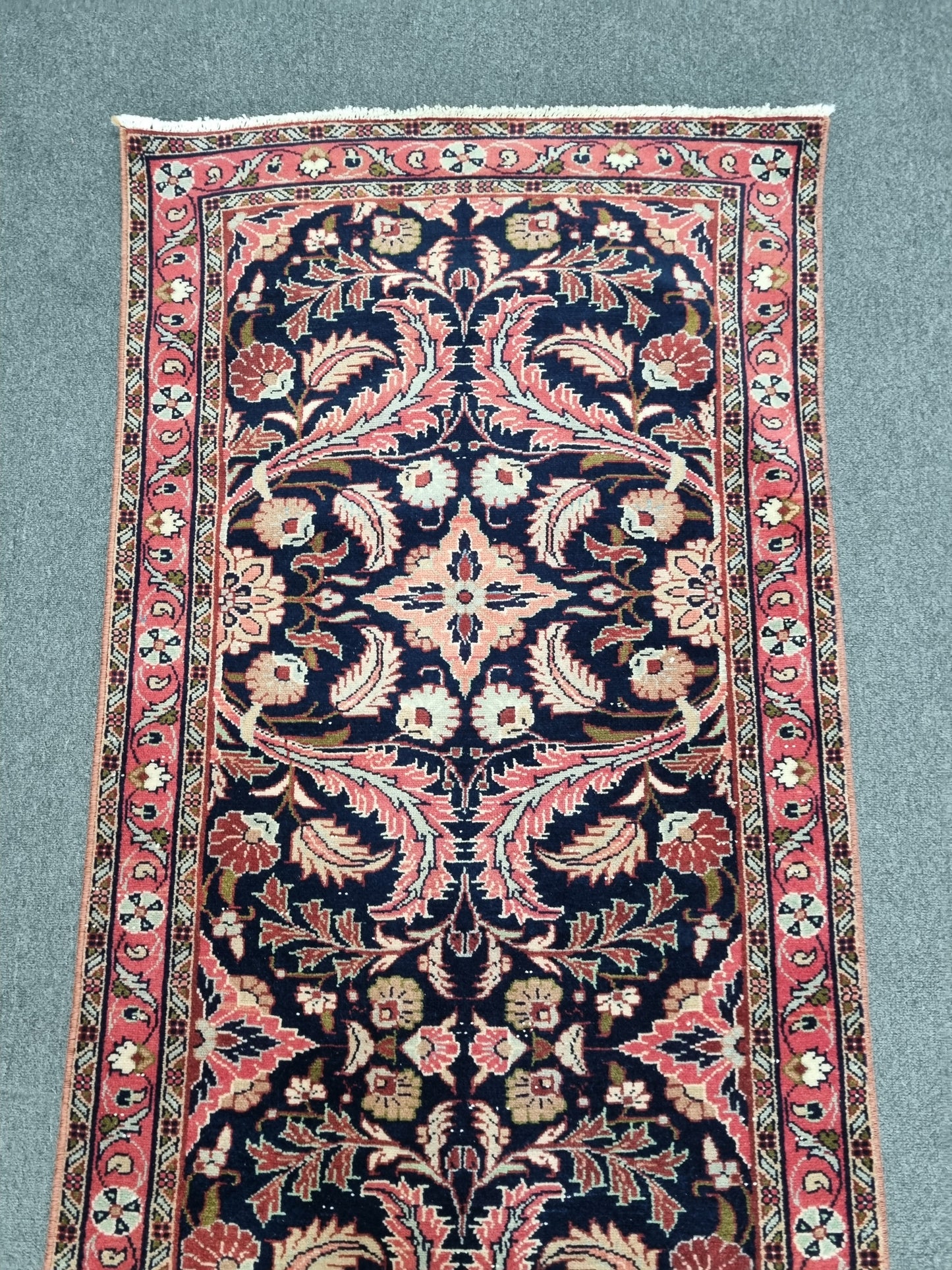 Vintage Oriental Runner Rug, Handwoven Wool Kitchen Hallway Rug 2'7" x 9'6"