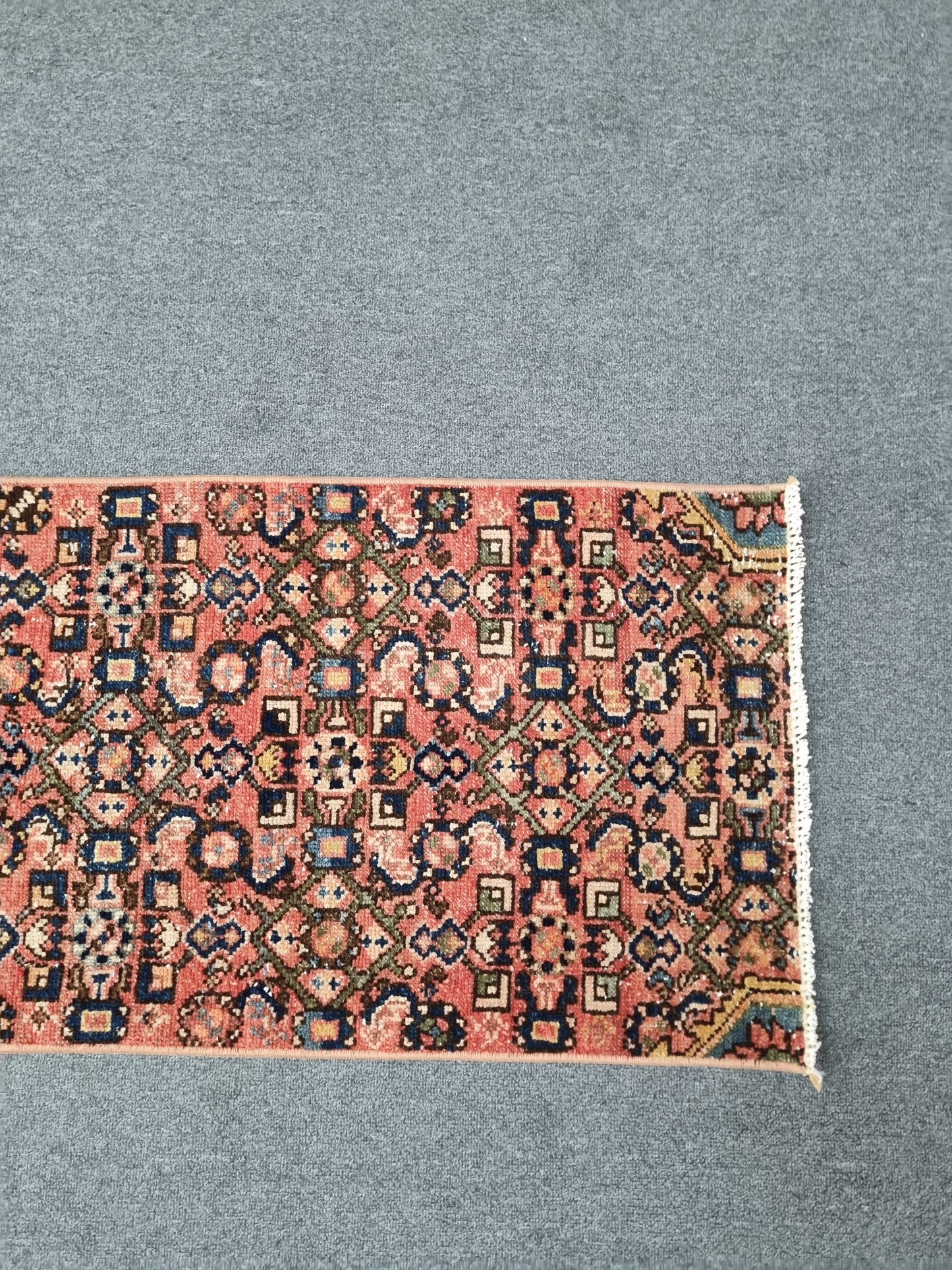 2x8 Handwoven Wool Runner Rug, Coral Red Persian Style Hallway Kitchen Carpet