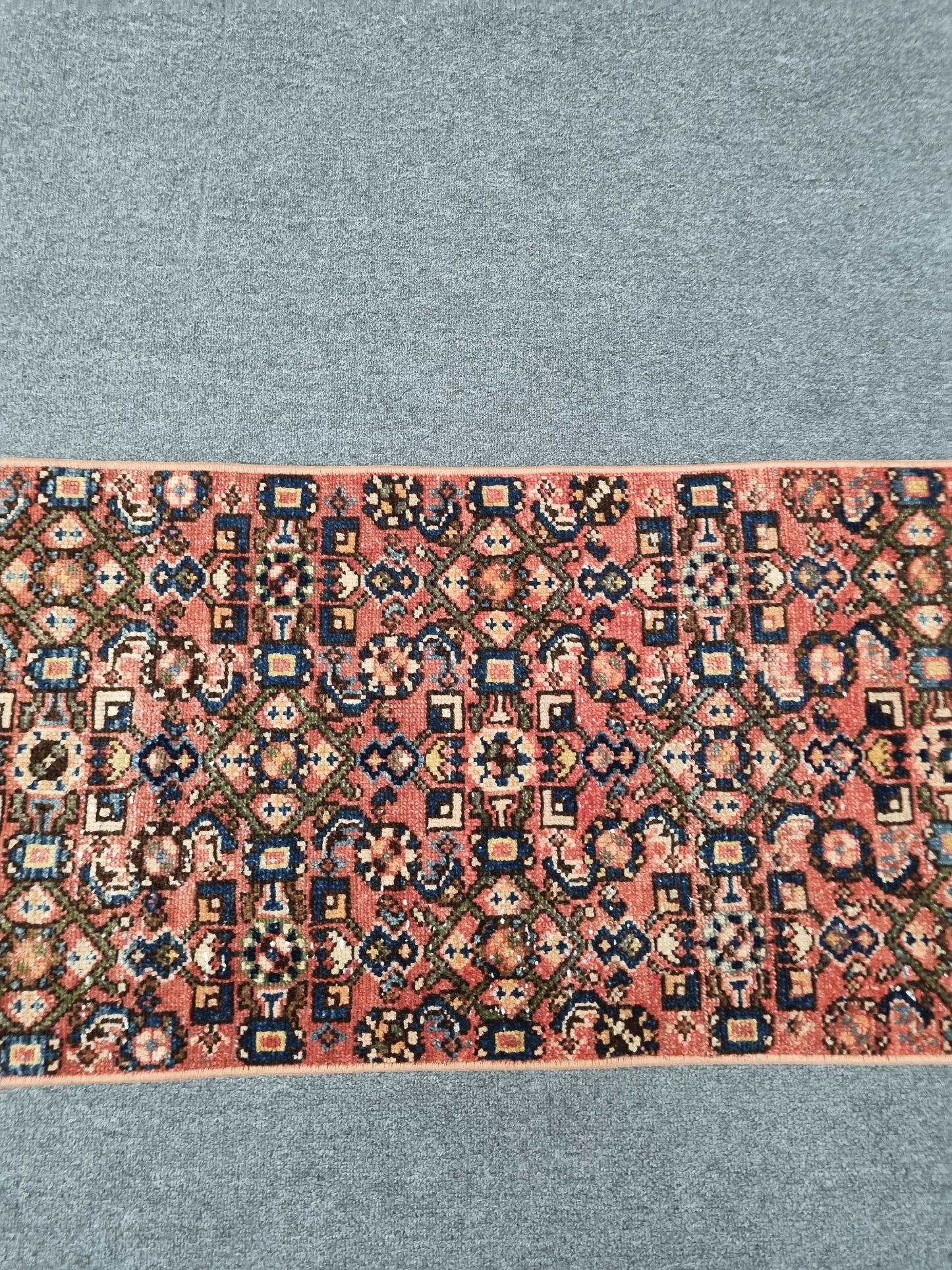 2x8 Handwoven Wool Runner Rug, Coral Red Persian Style Hallway Kitchen Carpet