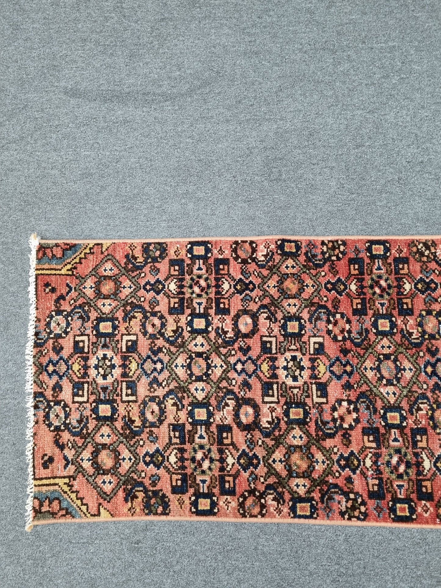 2x8 Handwoven Wool Runner Rug, Coral Red Persian Style Hallway Kitchen Carpet
