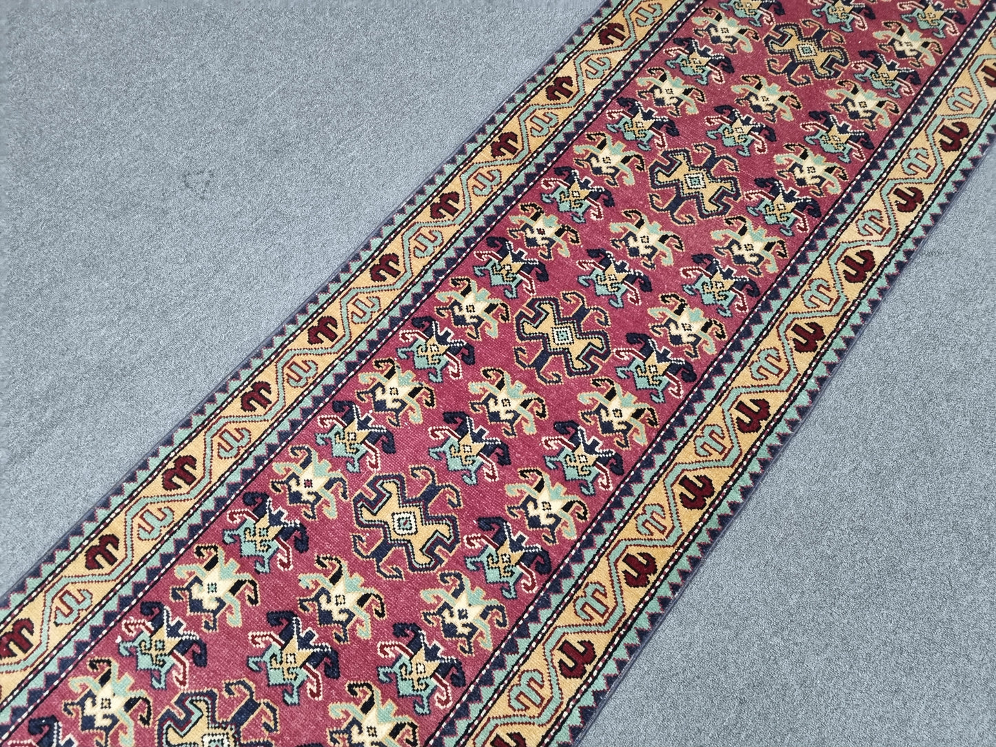Vintage Oriental Runner Rug, Handwoven Wool Kitchen Hallway Rug 2'2" x 10'5"
