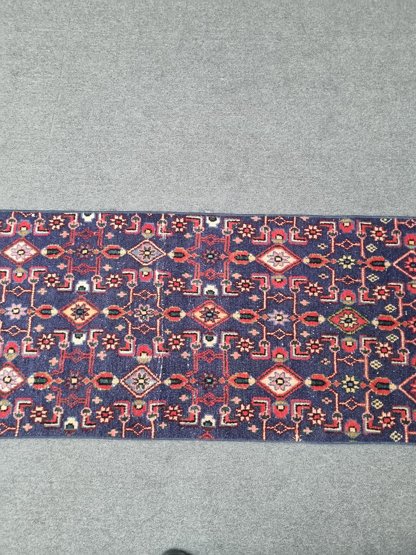 2x10 Navy Blue Vintage Runner Rug, Handwoven Wool Tribal Hallway Kitchen Rug