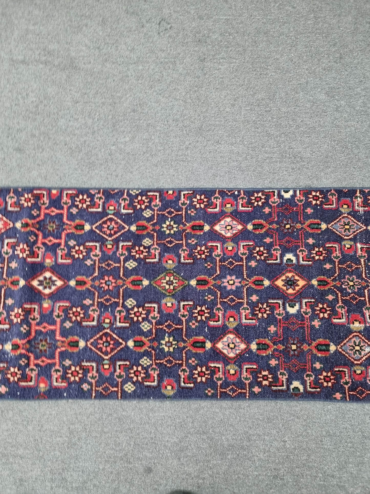 2x10 Navy Blue Vintage Runner Rug, Handwoven Wool Tribal Hallway Kitchen Rug