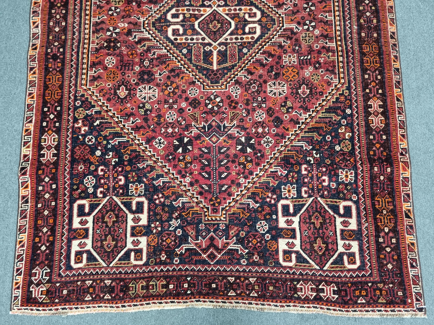 1920s 4'6" x 6'8" Antique Turkish Rug, Handwoven Wool Tribal Oriental Carpet