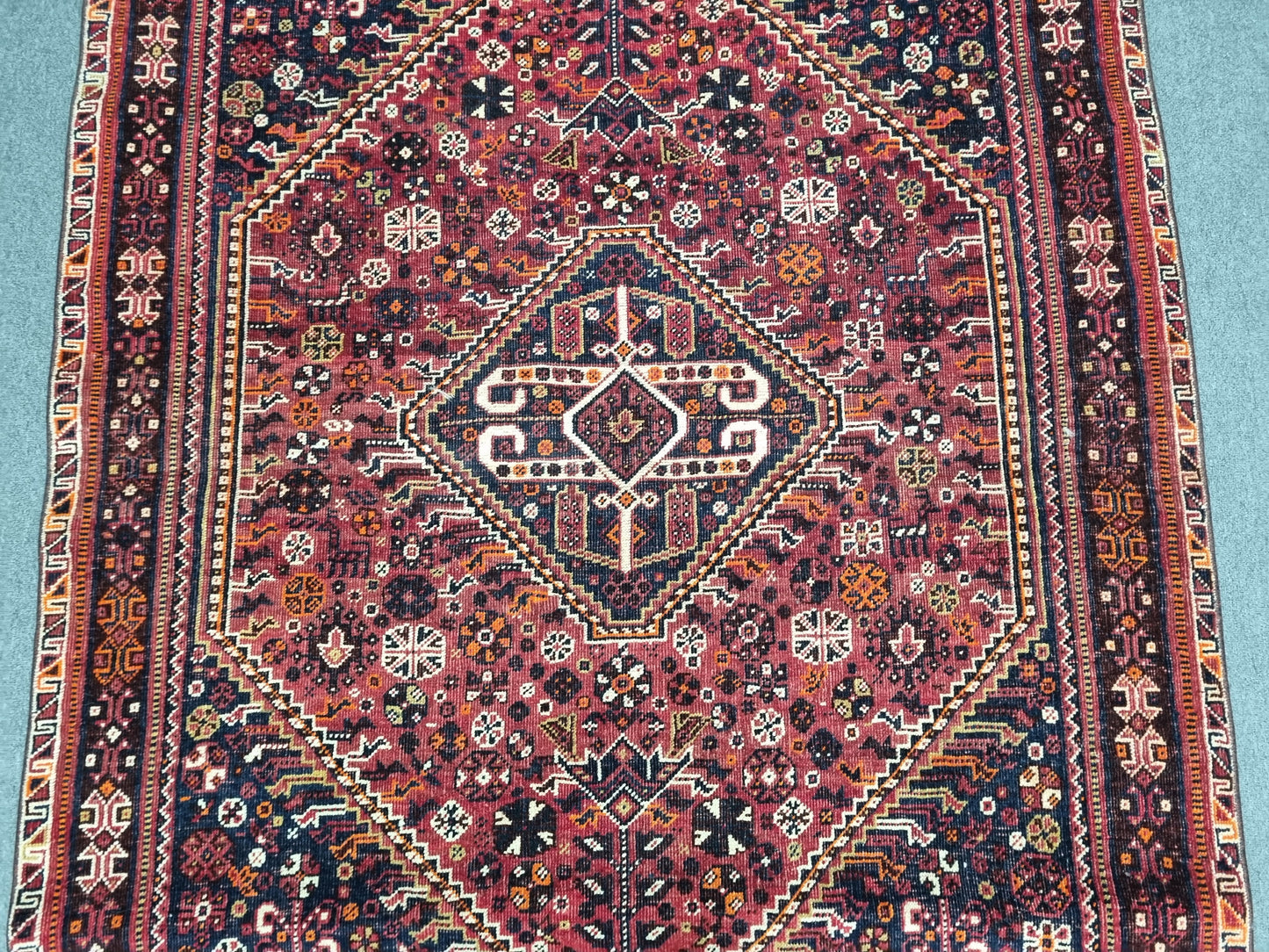 1920s 4'6" x 6'8" Antique Turkish Rug, Handwoven Wool Tribal Oriental Carpet