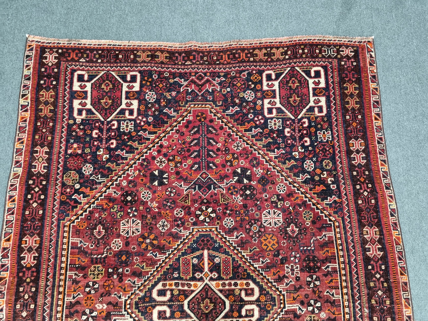 1920s 4'6" x 6'8" Antique Turkish Rug, Handwoven Wool Tribal Oriental Carpet