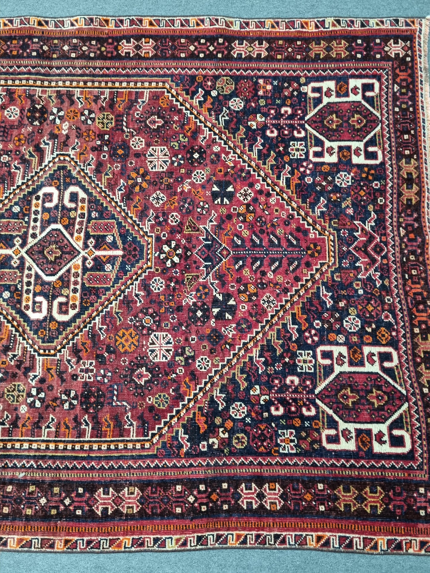 1920s 4'6" x 6'8" Antique Turkish Rug, Handwoven Wool Tribal Oriental Carpet