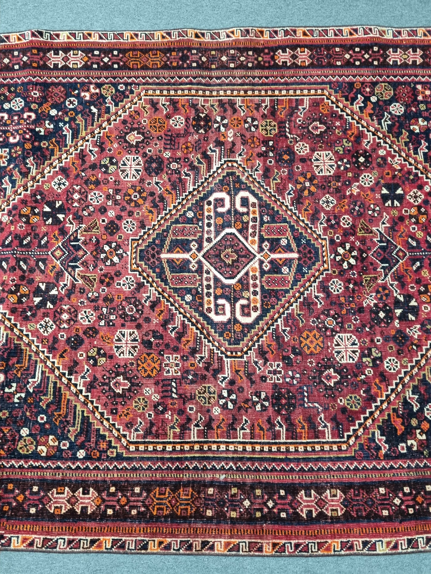 1920s 4'6" x 6'8" Antique Turkish Rug, Handwoven Wool Tribal Oriental Carpet