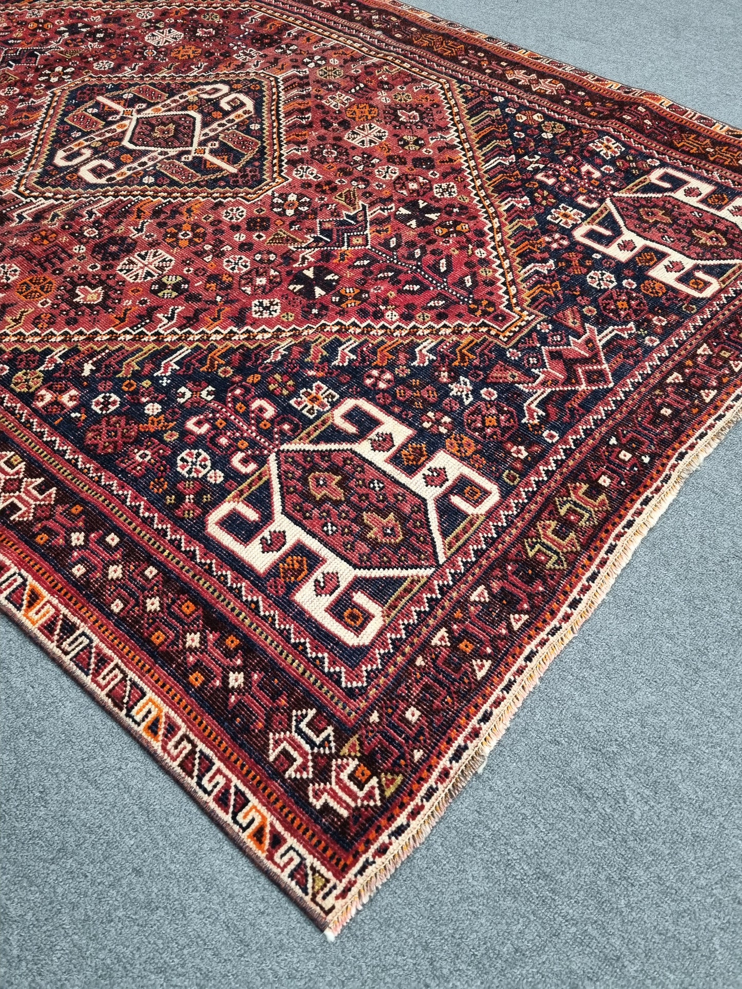 1920s 4'6" x 6'8" Antique Turkish Rug, Handwoven Wool Tribal Oriental Carpet