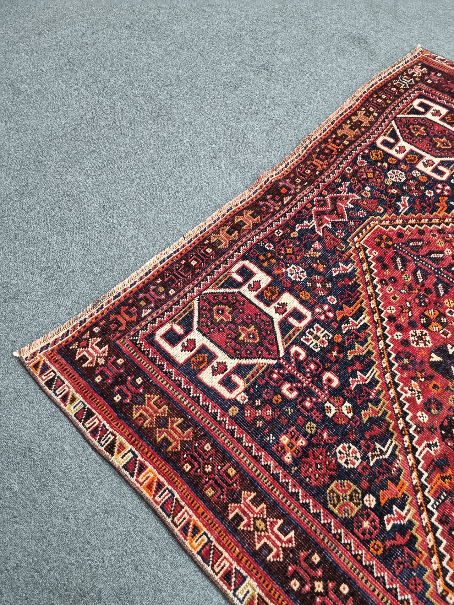 1920s 4'6" x 6'8" Antique Turkish Rug, Handwoven Wool Tribal Oriental Carpet
