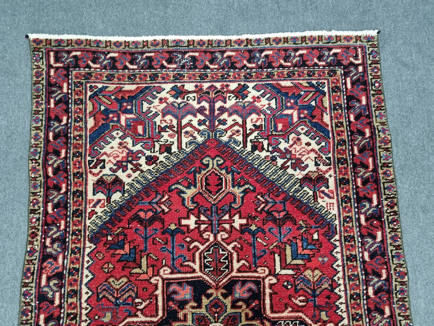 3'8" x 6' Vintage Oriental Rug, Handwoven Wool Red Medallion Area Rug, Living Room Carpet