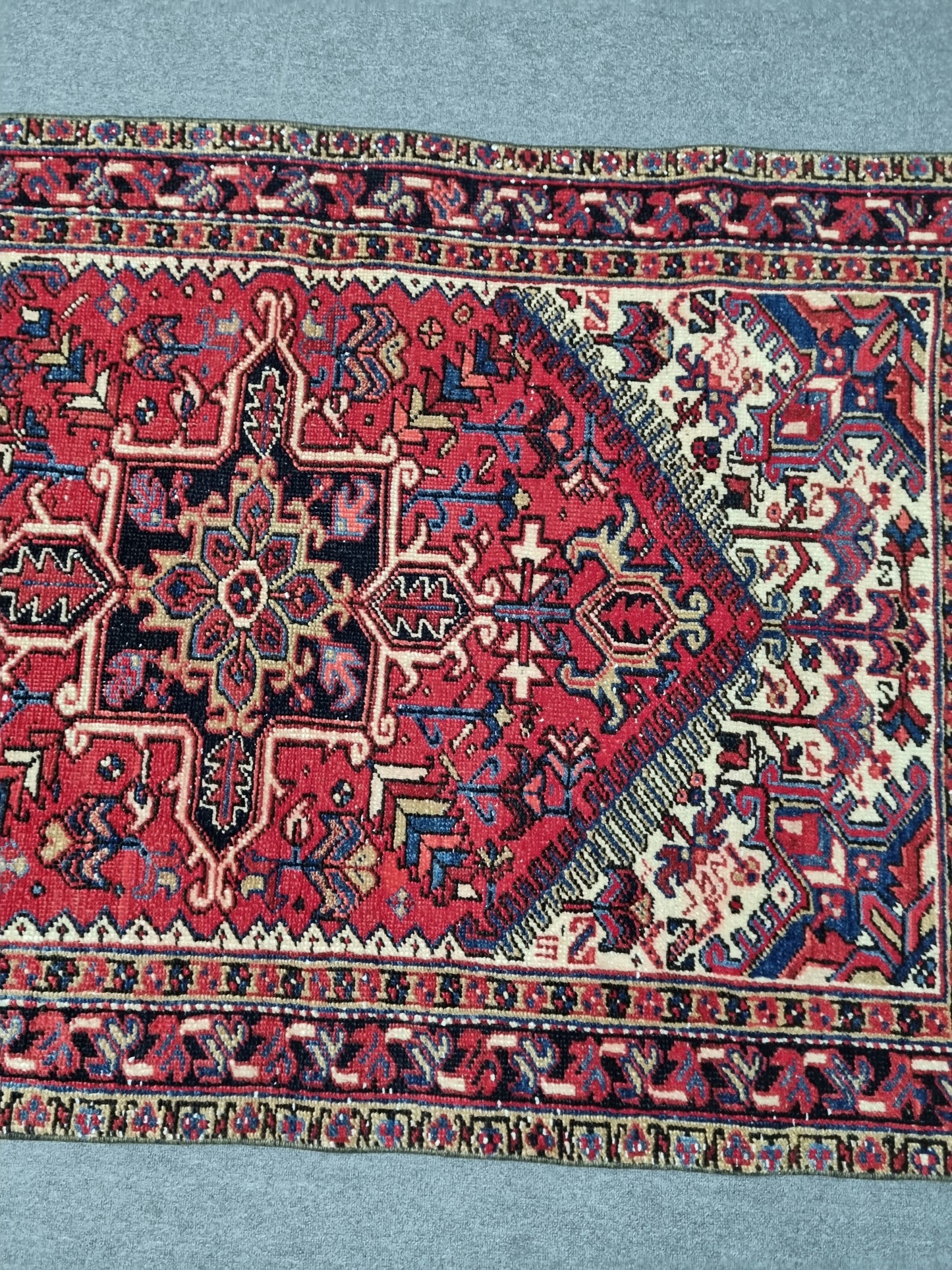 3'8" x 6' Vintage Oriental Rug, Handwoven Wool Red Medallion Area Rug, Living Room Carpet