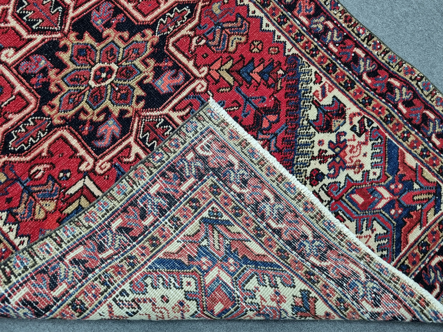 3'8" x 6' Vintage Oriental Rug, Handwoven Wool Red Medallion Area Rug, Living Room Carpet