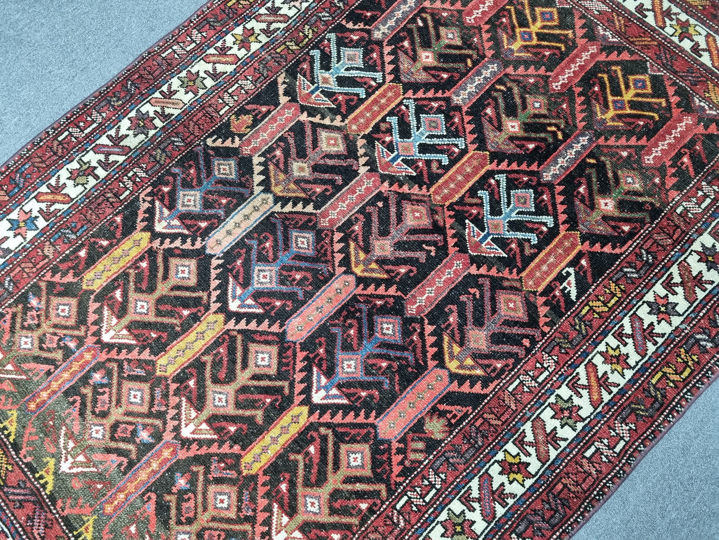 3'11" x 6' Vintage Tribal Rug, Handwoven Wool Oriental Area Rug