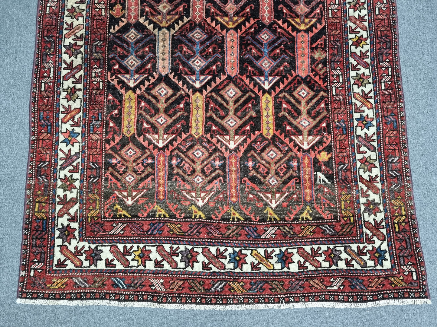 3'11" x 6' Vintage Tribal Rug, Handwoven Wool Oriental Area Rug