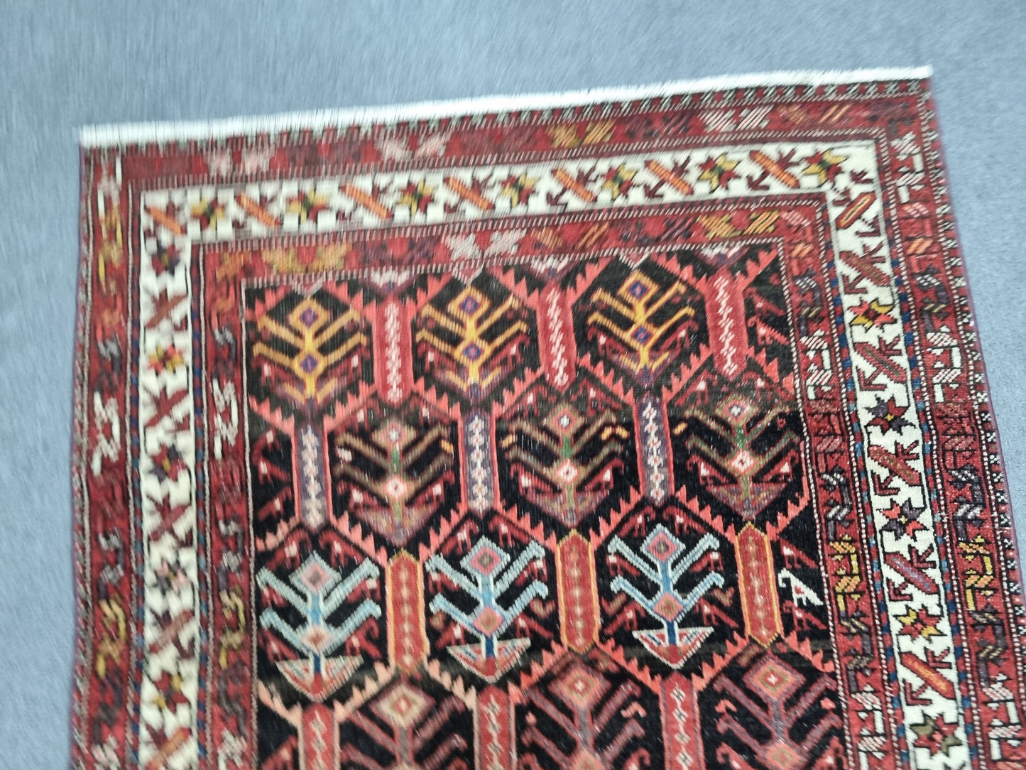 3'11" x 6' Vintage Tribal Rug, Handwoven Wool Oriental Area Rug