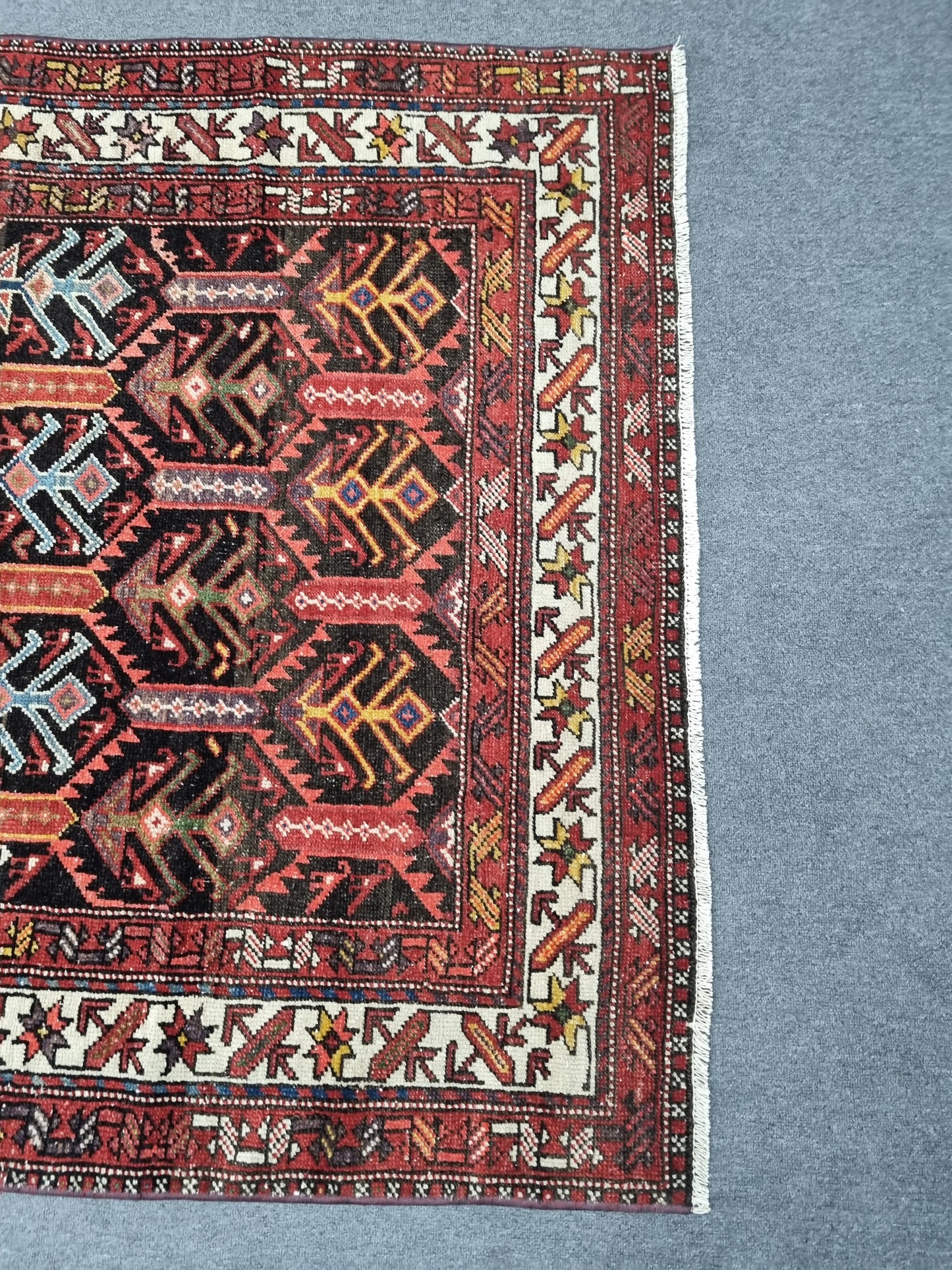3'11" x 6' Vintage Tribal Rug, Handwoven Wool Oriental Area Rug