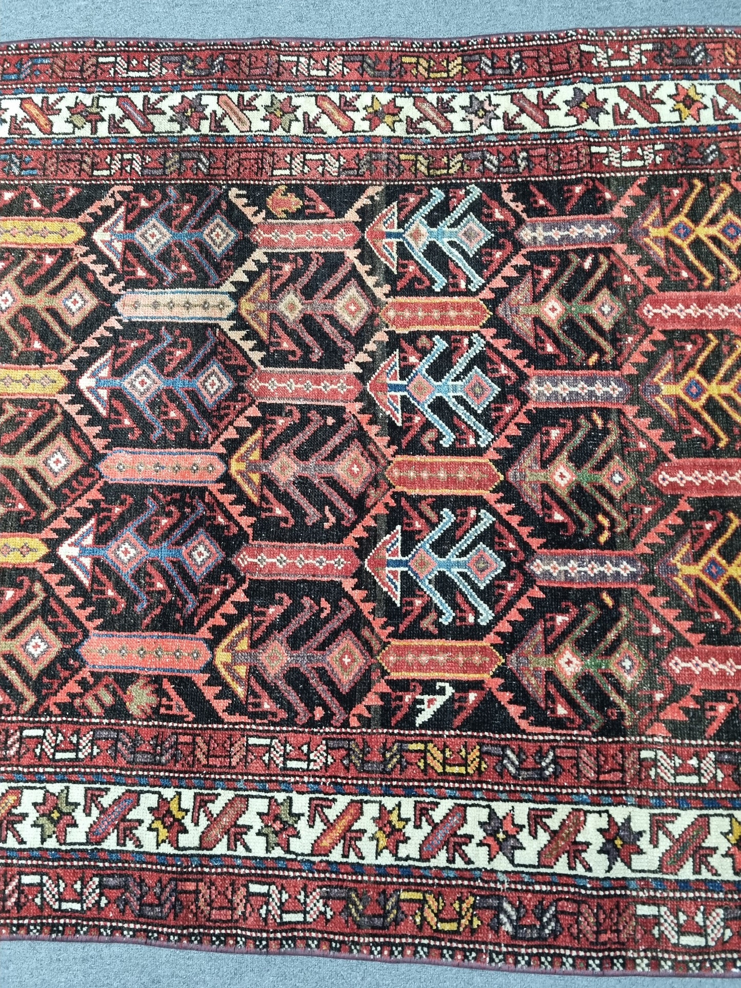 3'11" x 6' Vintage Tribal Rug, Handwoven Wool Oriental Area Rug