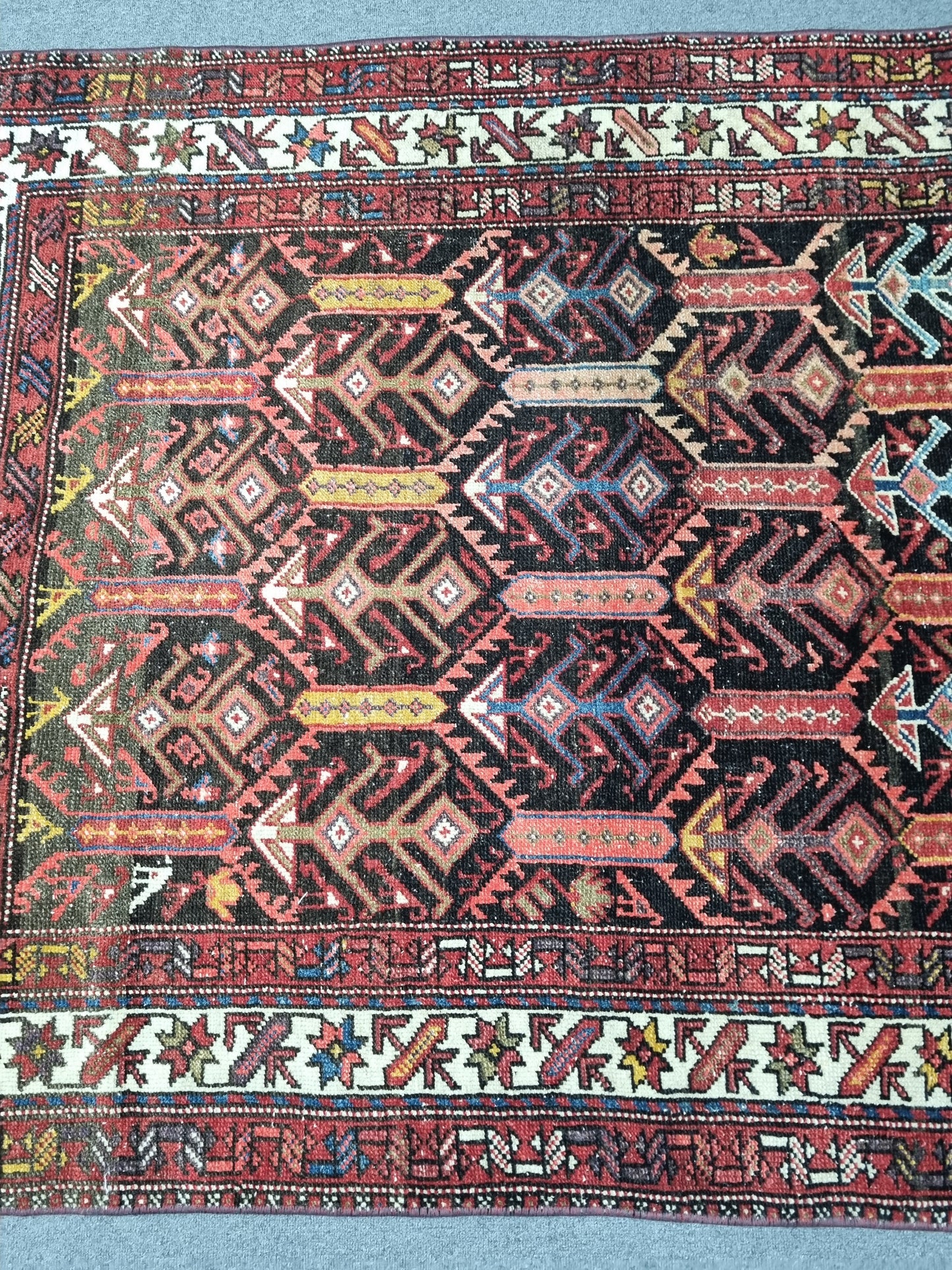 3'11" x 6' Vintage Tribal Rug, Handwoven Wool Oriental Area Rug