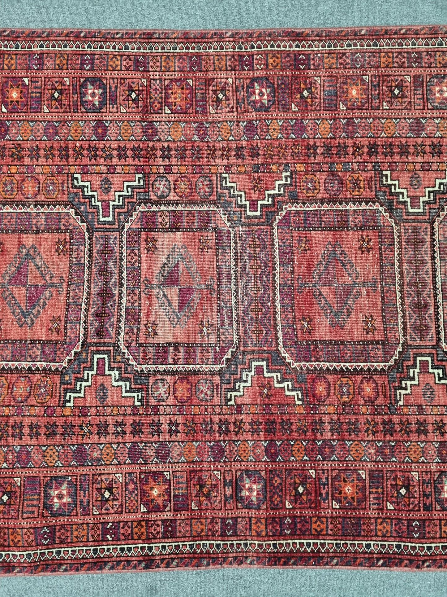 Vintage Oriental Tribal Rug 3'5" x 5'7", Handwoven Wool Carpet