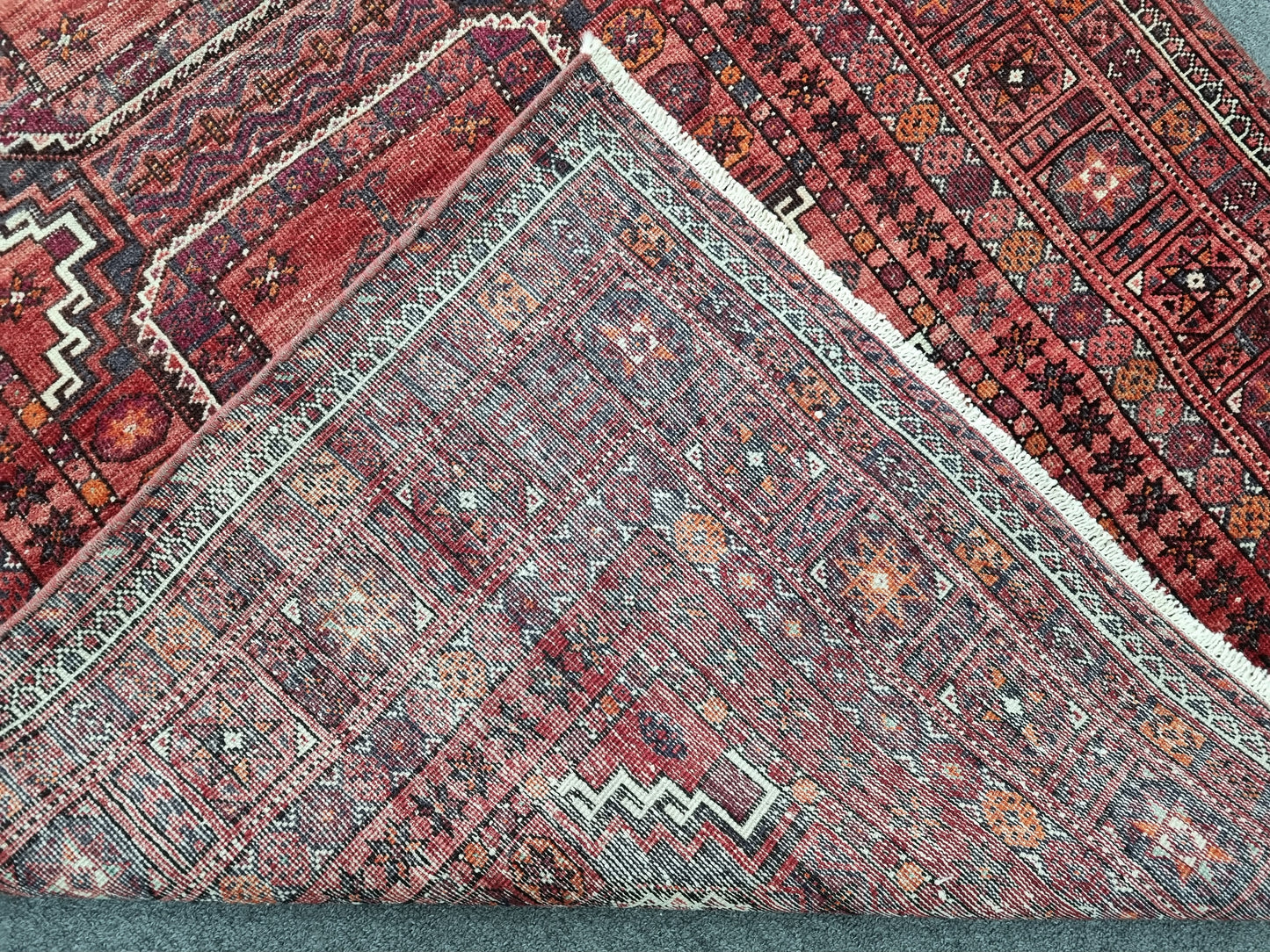 Vintage Oriental Tribal Rug 3'5" x 5'7", Handwoven Wool Carpet