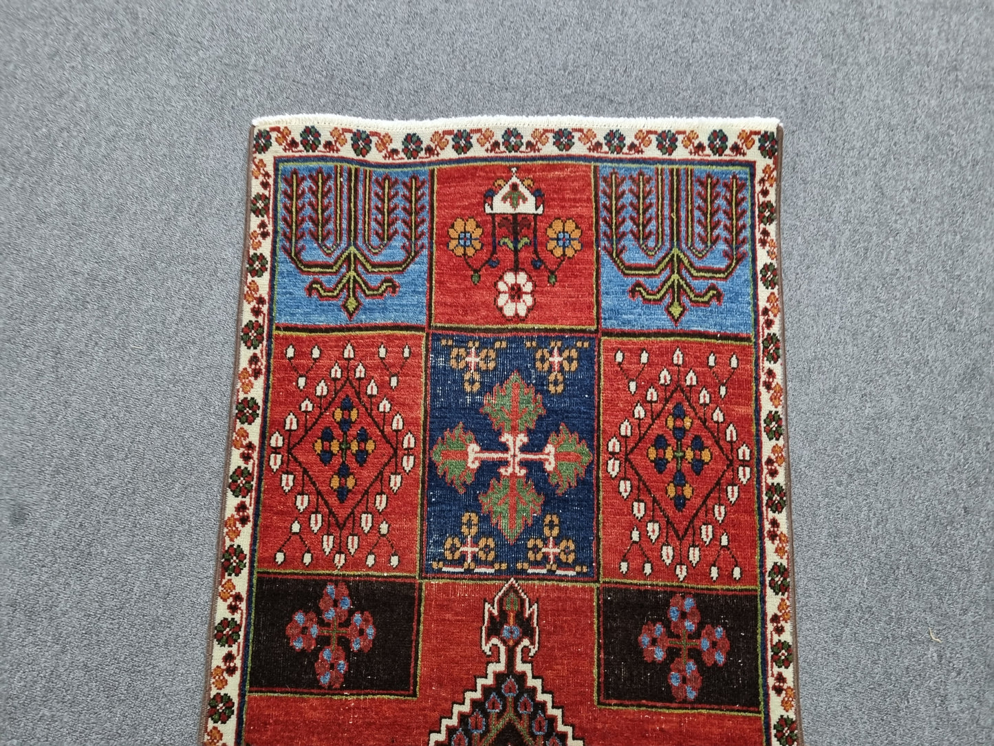 1'11" x 5' Vintage Tribal Runner Rug, Handwoven Wool Oriental Carpet