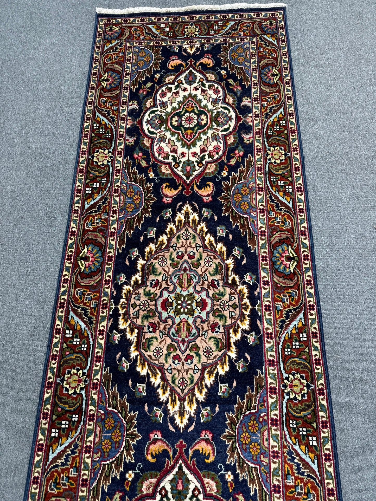 Vintage Oriental Runner Rug 2'7" × 13'4" – Handwoven, Natural Dyes