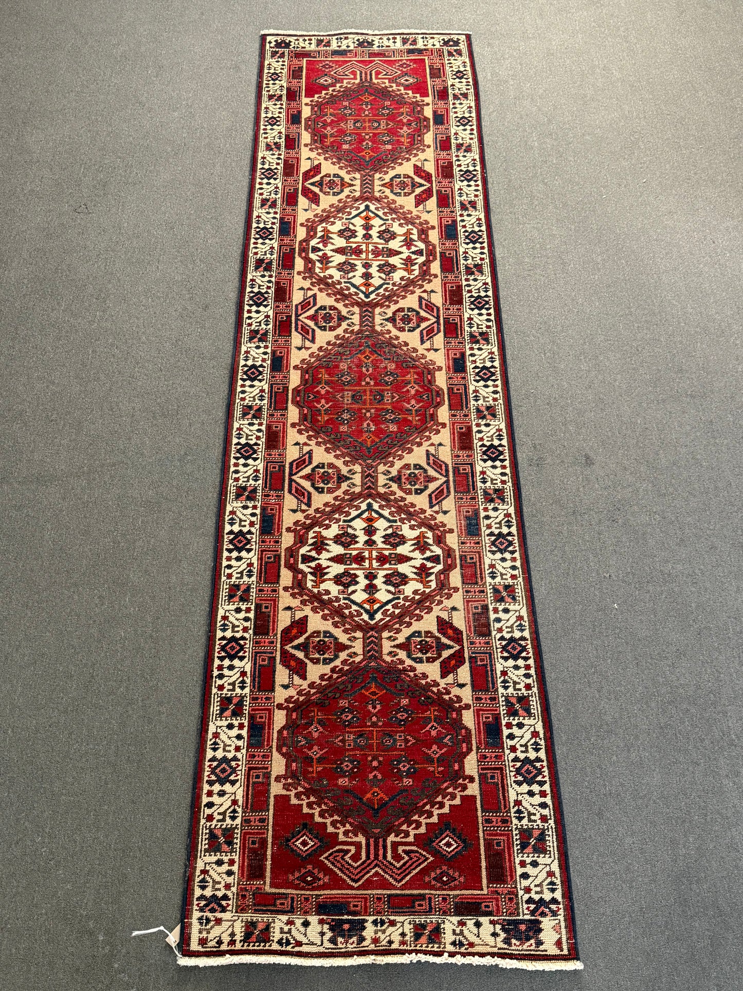 Vintage Oriental Runner Rug 2'9" × 10'9"– Handwoven, Natural Dyes