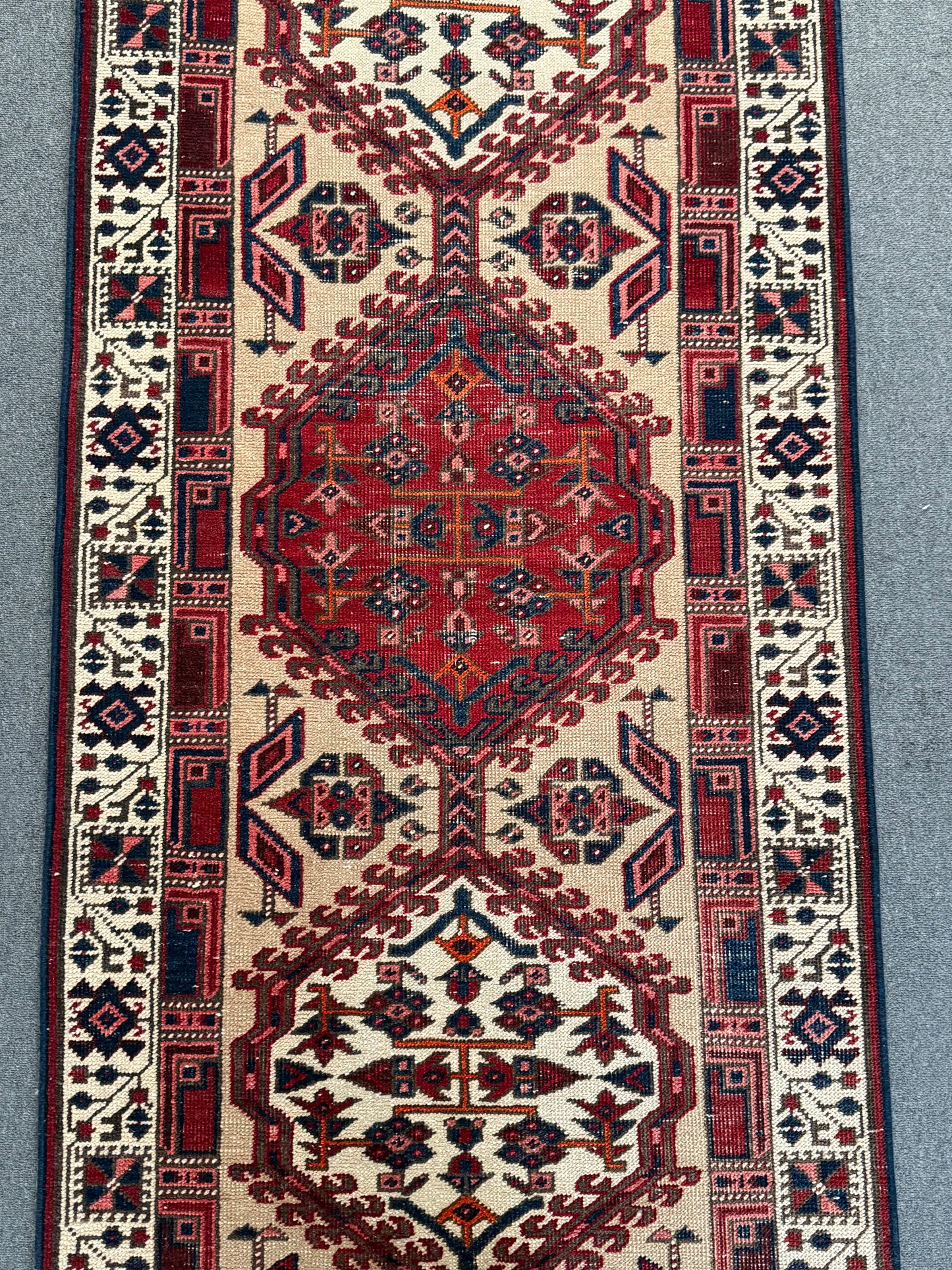 Vintage Oriental Runner Rug 2'9" × 10'9"– Handwoven, Natural Dyes