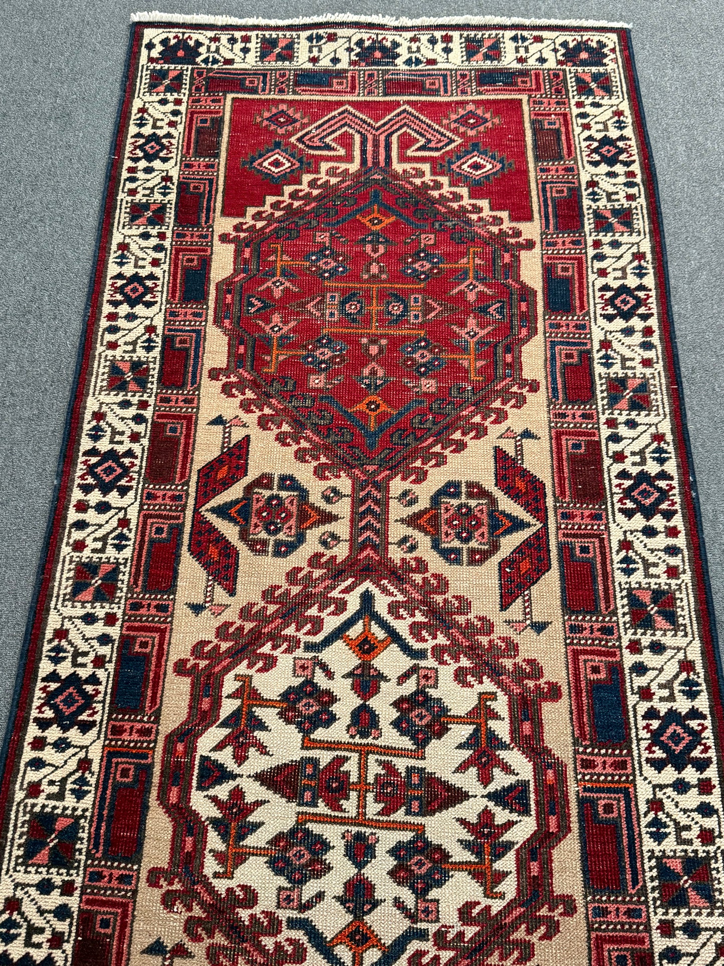 Vintage Oriental Runner Rug 2'9" × 10'9"– Handwoven, Natural Dyes