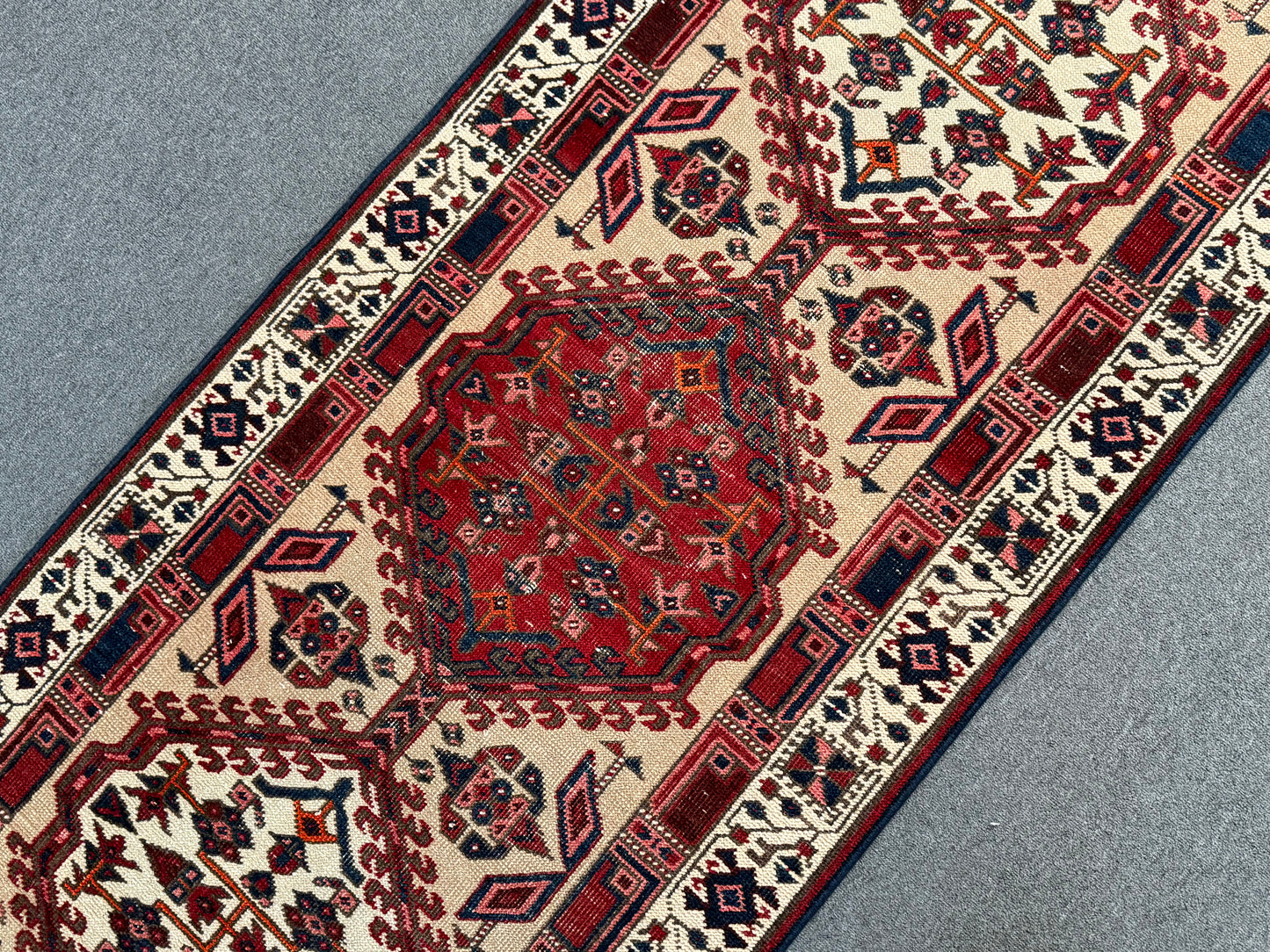 Vintage Oriental Runner Rug 2'9" × 10'9"– Handwoven, Natural Dyes