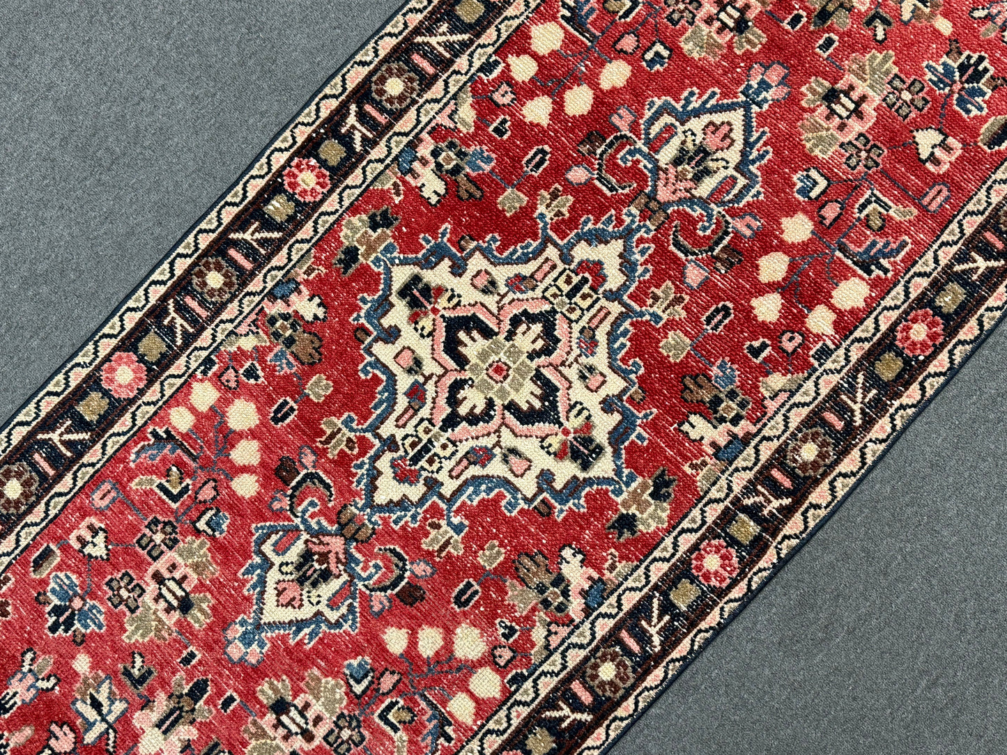 Vintage Runner Rug 2'6" × 9'5" – Handwoven, Natural Dyes, Wool Runner Rug