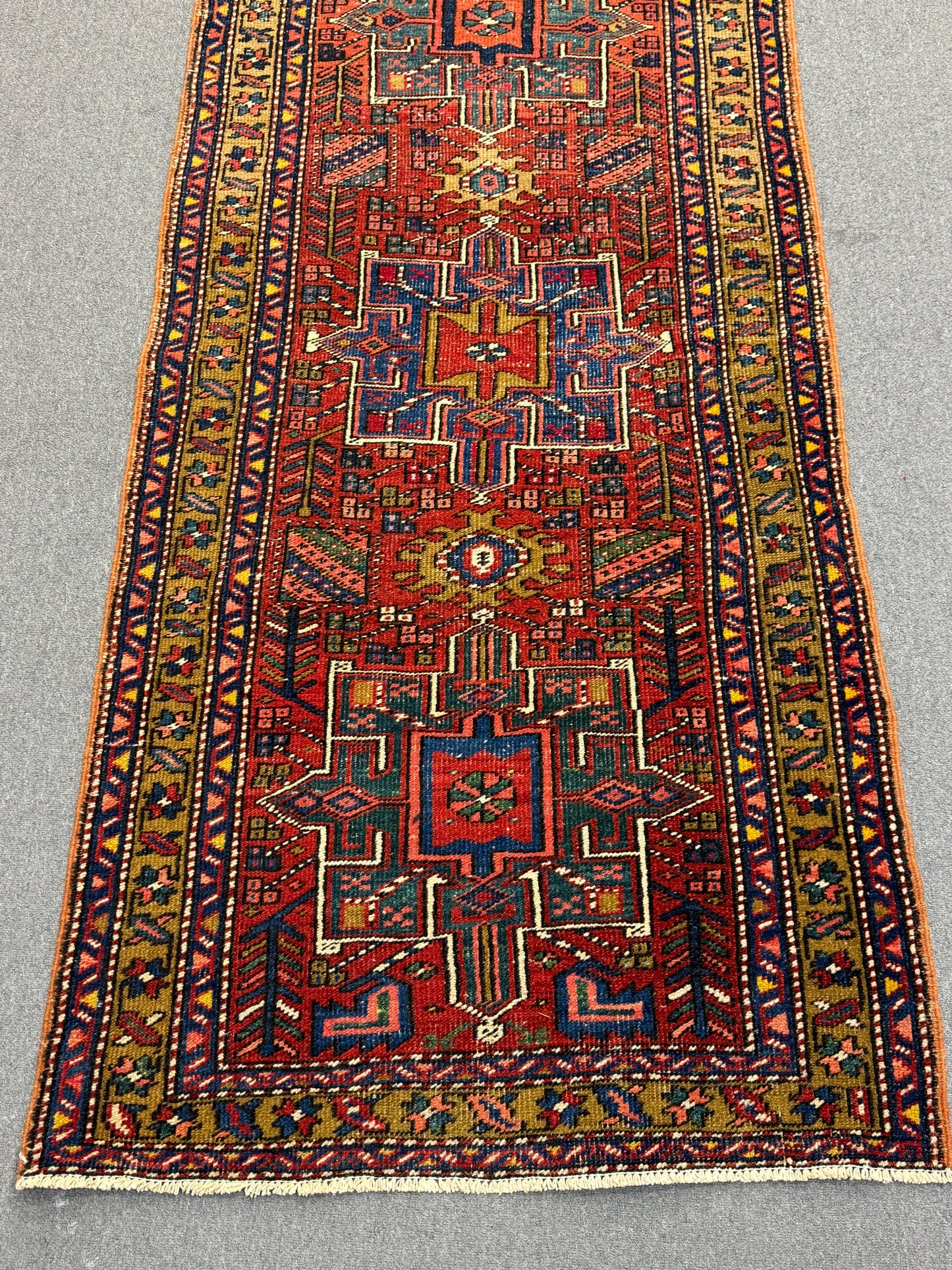 Vintage Oriental Runner Rug 3' × 10'6" – Handwoven, Natural Dyes