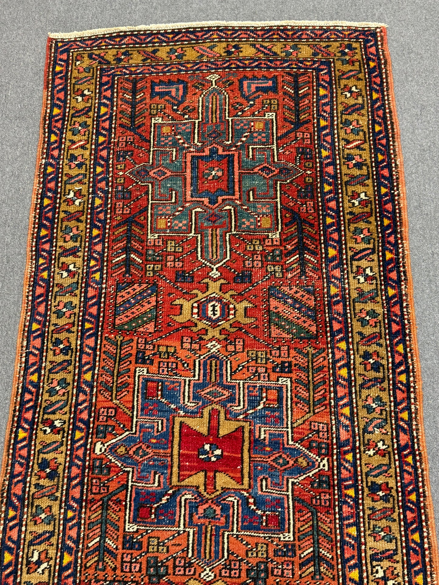 Vintage Oriental Runner Rug 3' × 10'6" – Handwoven, Natural Dyes