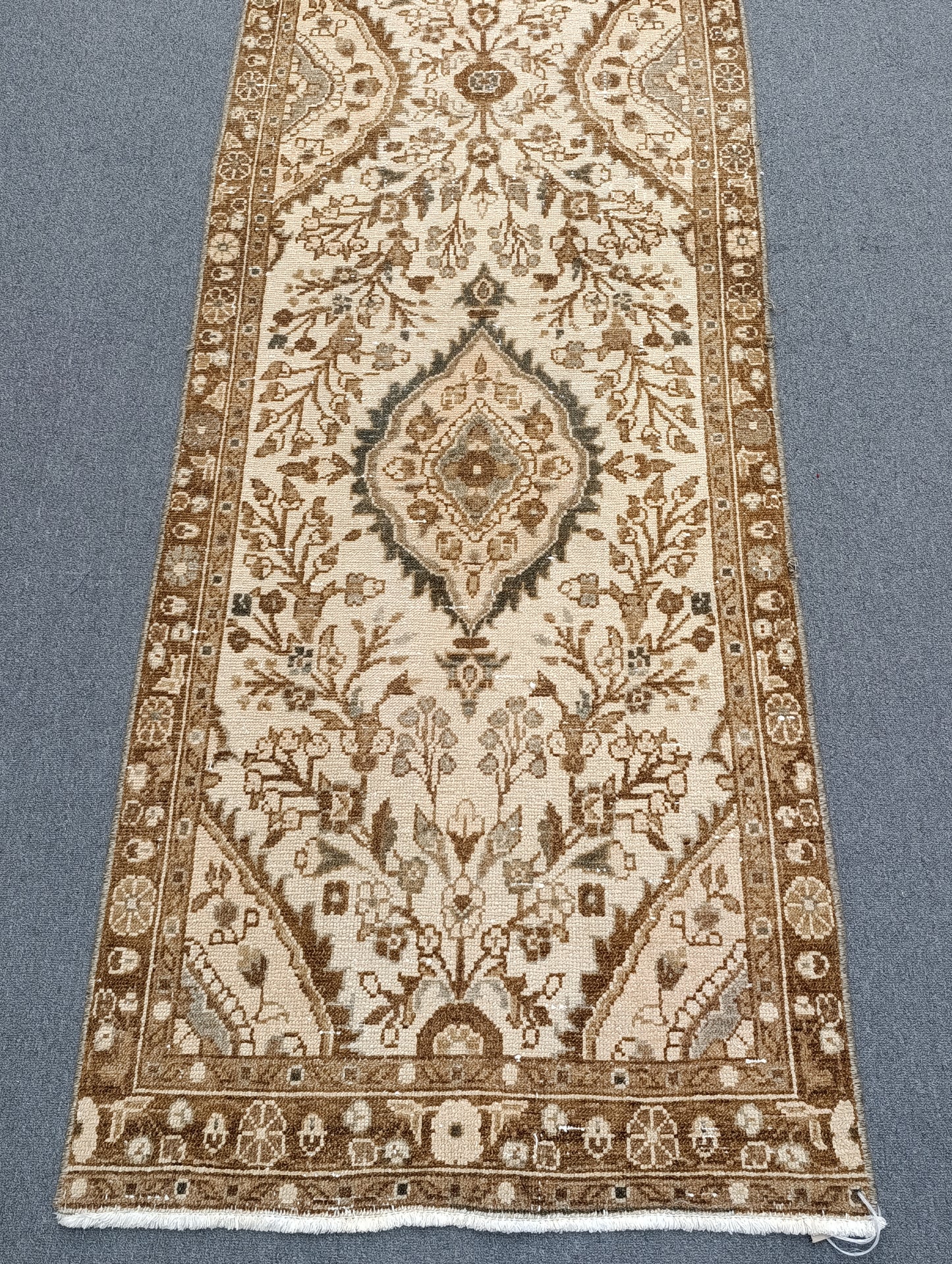 Vintage Runner Rug 2'7" × 13'9" – Handwoven, Natural Dyes, Wool Runner Rug