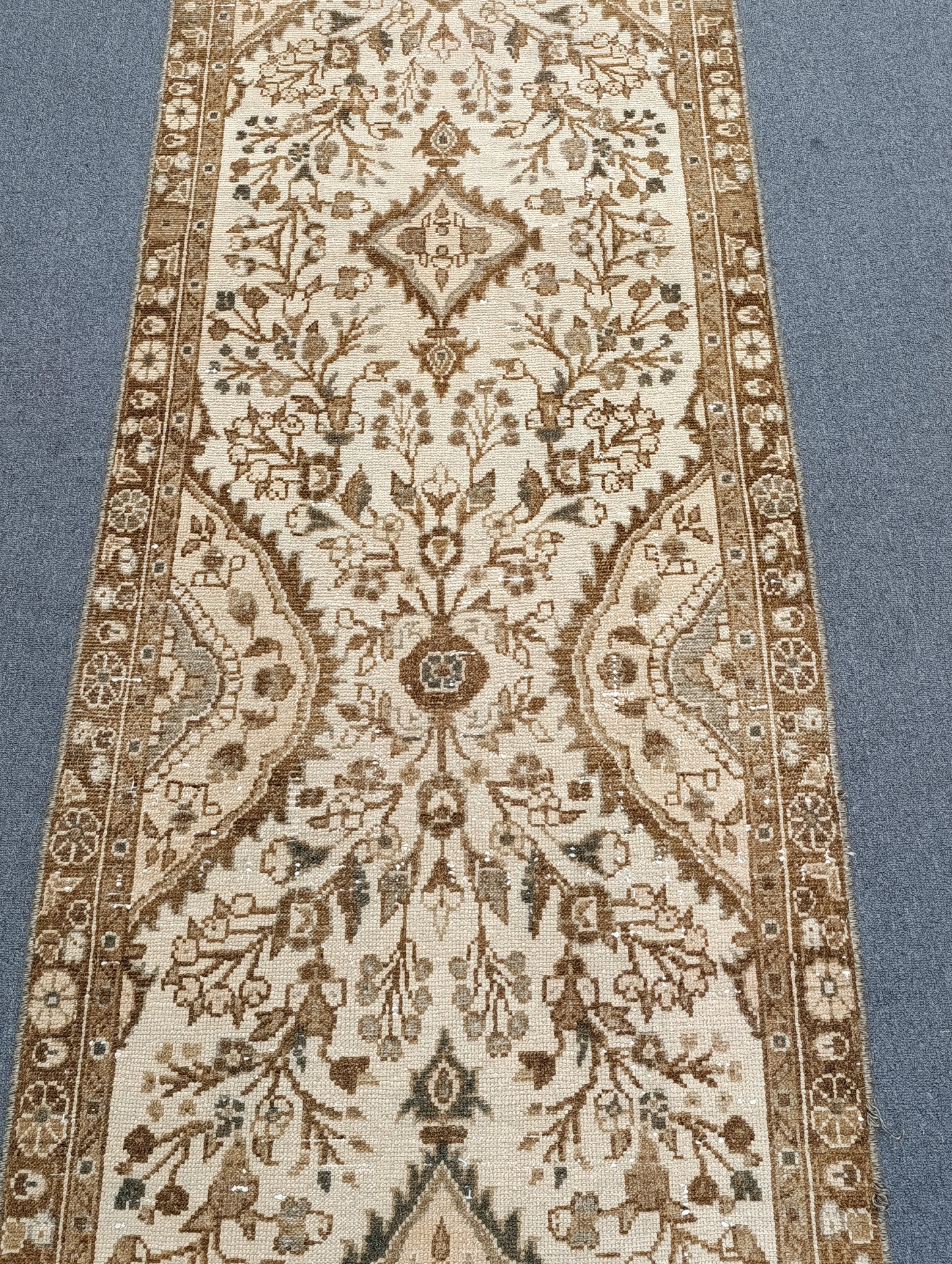 Vintage Runner Rug 2'7" × 13'9" – Handwoven, Natural Dyes, Wool Runner Rug