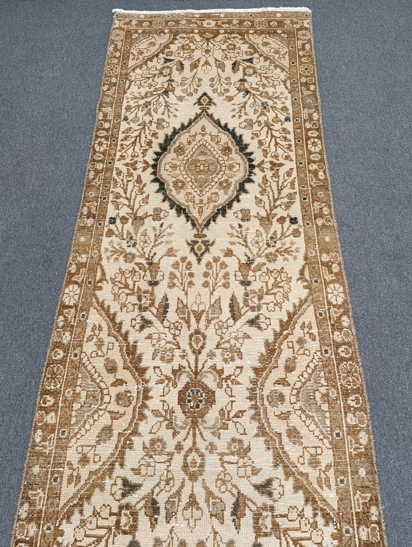 Vintage Runner Rug 2'7" × 13'9" – Handwoven, Natural Dyes, Wool Runner Rug
