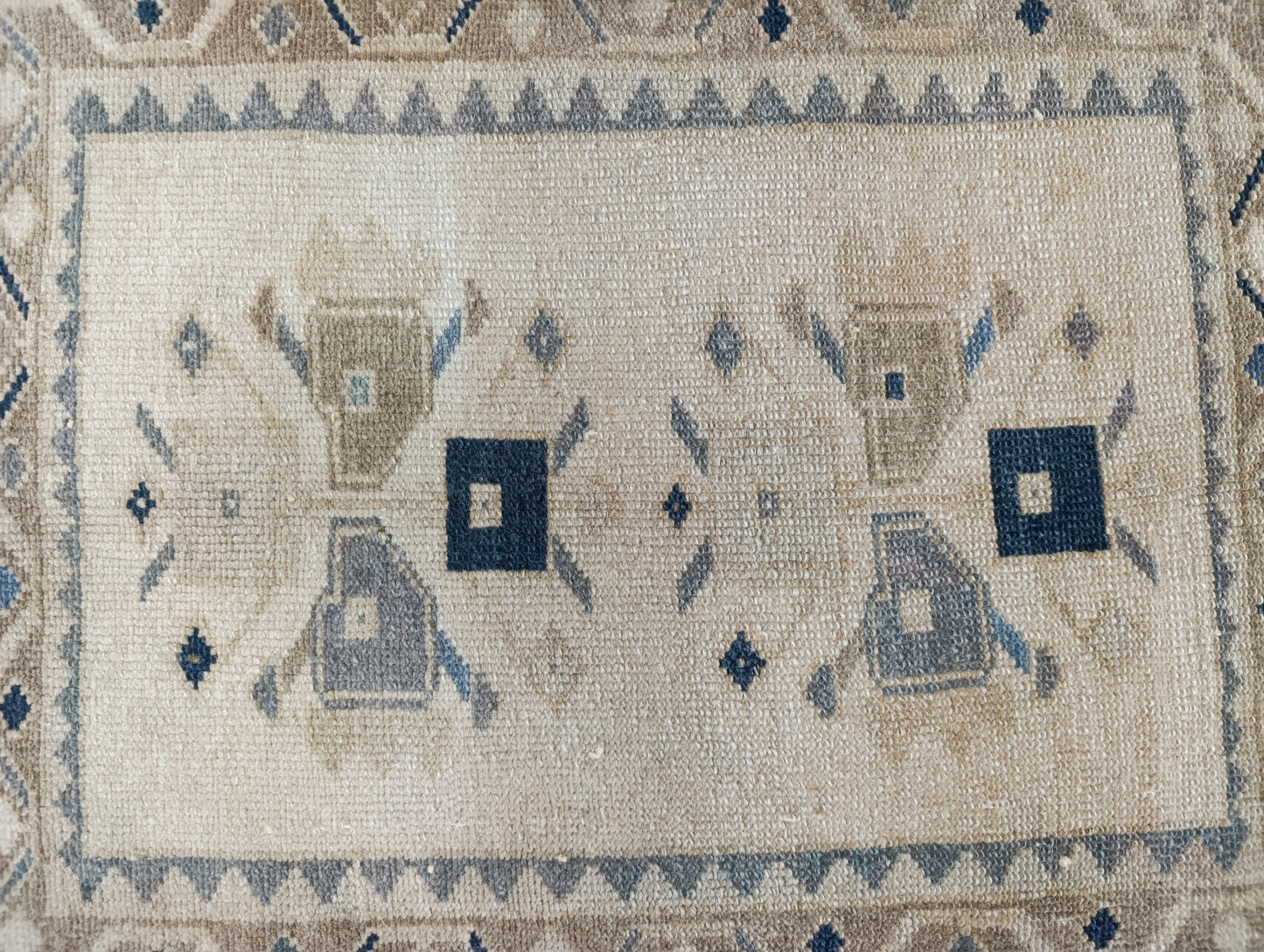 Handwoven Vintage Turkish Yastik Rug – One-of-a-Kind Entryway Mat 1'9" × 2'5"