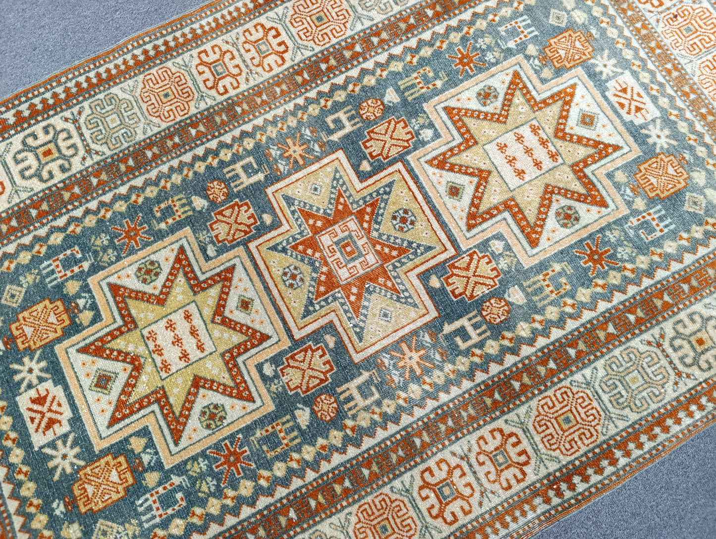 3'3"×5'4" Vintage Rug – Handwoven, Wool Rug, Vegetable Dyes