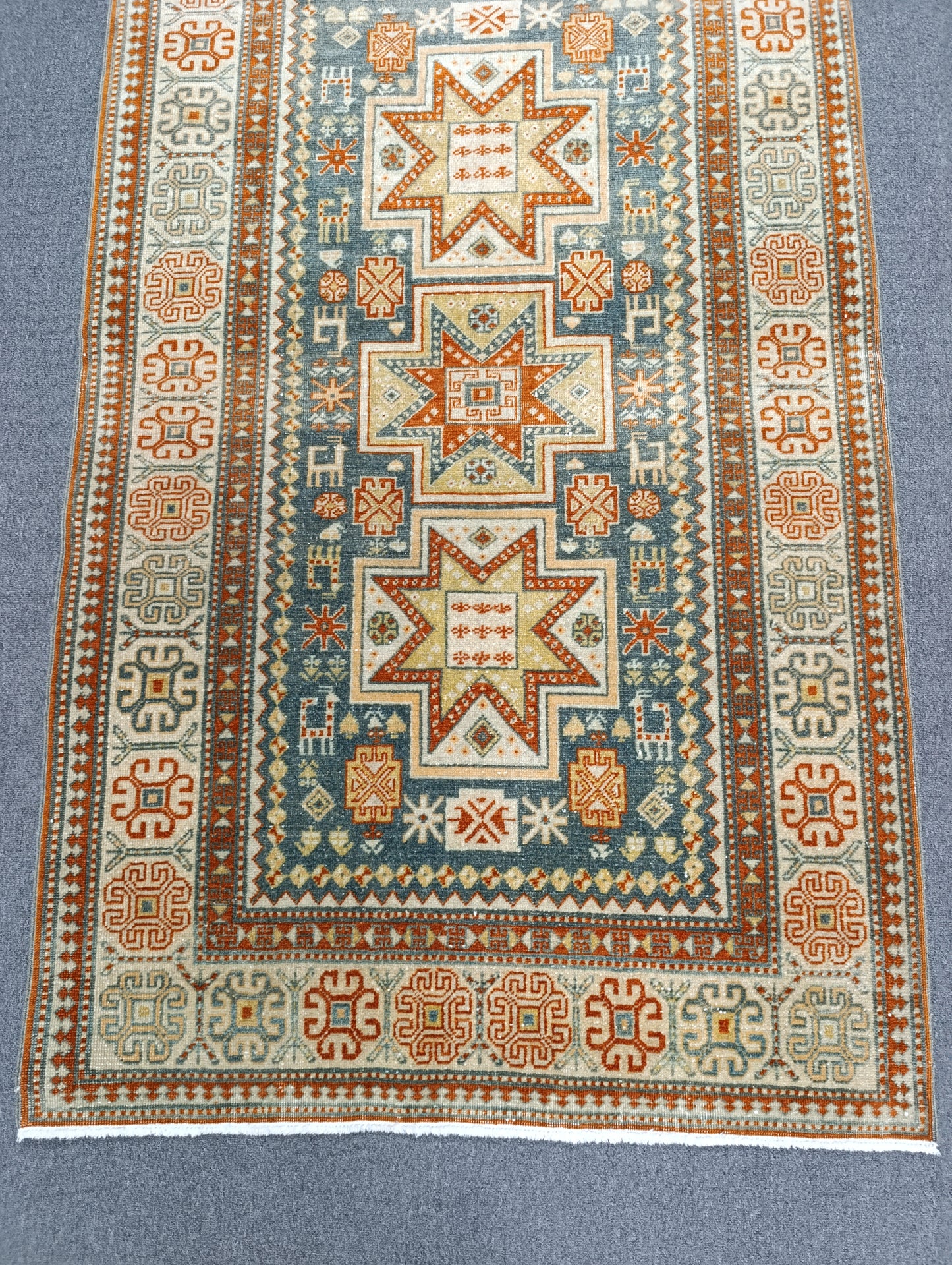 3'3"×5'4" Vintage Rug – Handwoven, Wool Rug, Vegetable Dyes