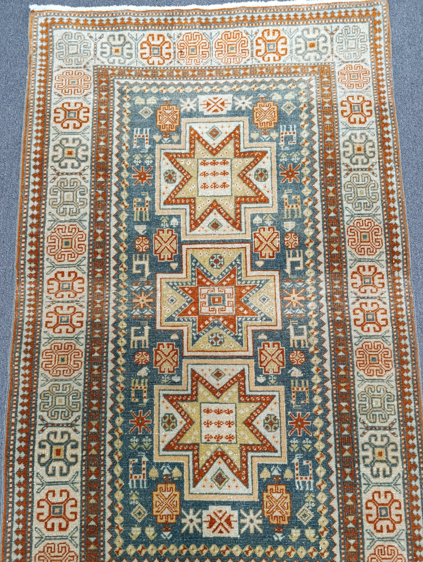 3'3"×5'4" Vintage Rug – Handwoven, Wool Rug, Vegetable Dyes
