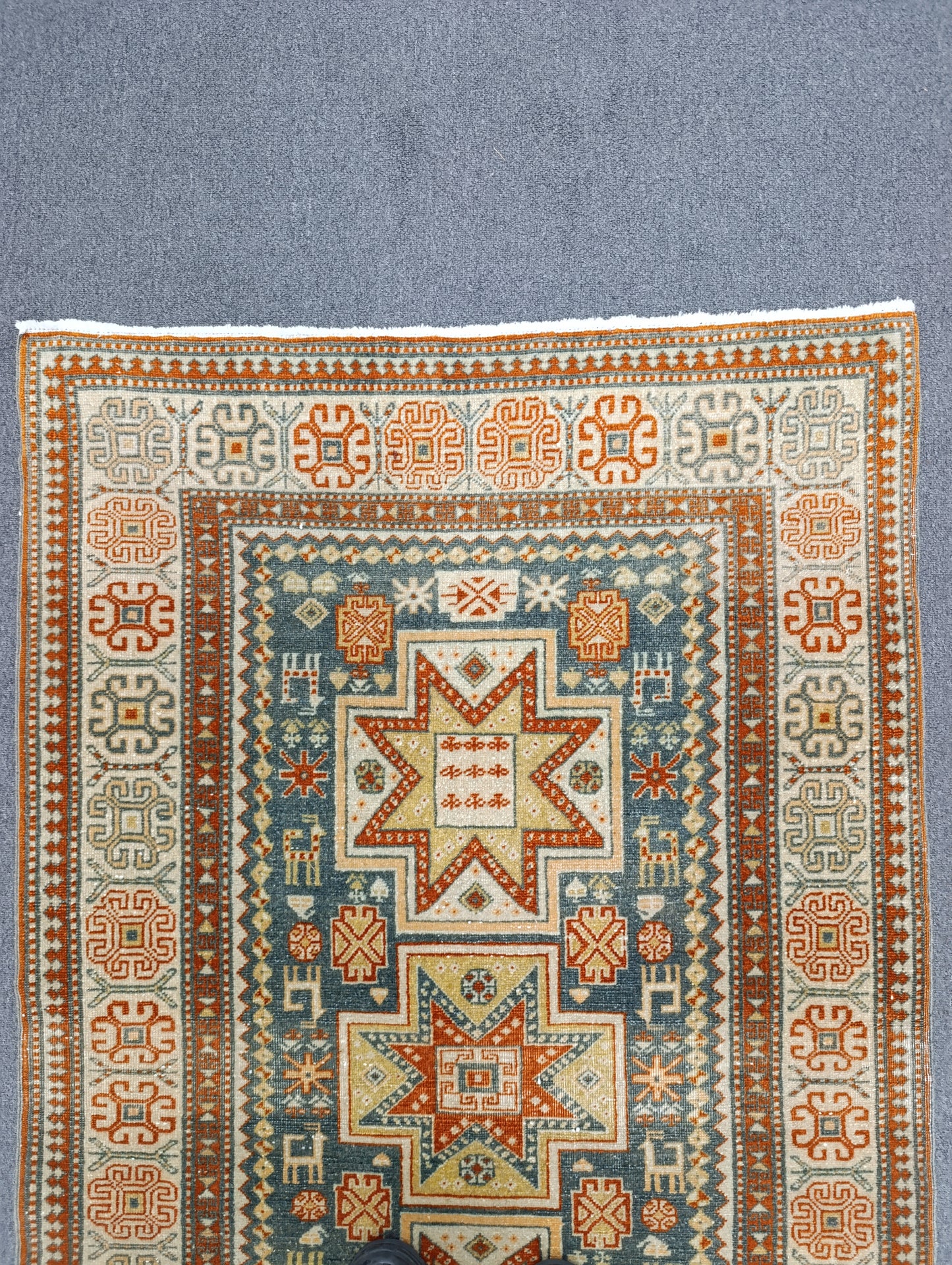 3'3"×5'4" Vintage Rug – Handwoven, Wool Rug, Vegetable Dyes